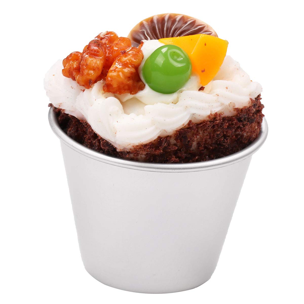 6-Pack Nonstick Mini Anodized Aluminum Pudding Cups - Chocolate Molten Lava Cake Pans, Popover Molds, Ice Cream Containers for Baking & Dessert Making (Silver, Size A) - Perfect for Home Baking, Party Treats & DIY Dessert Creations