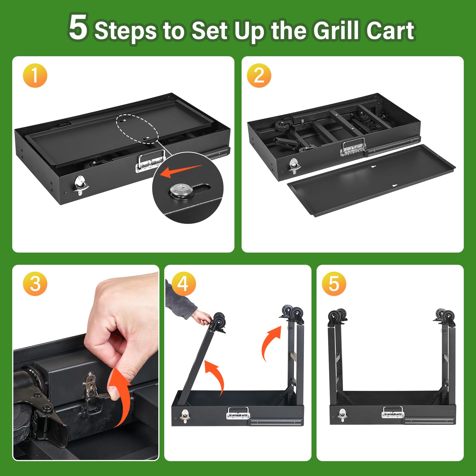 Portable Outdoor Grill Table with Blackstone Griddle Stand - Heavy Duty Cart for 22