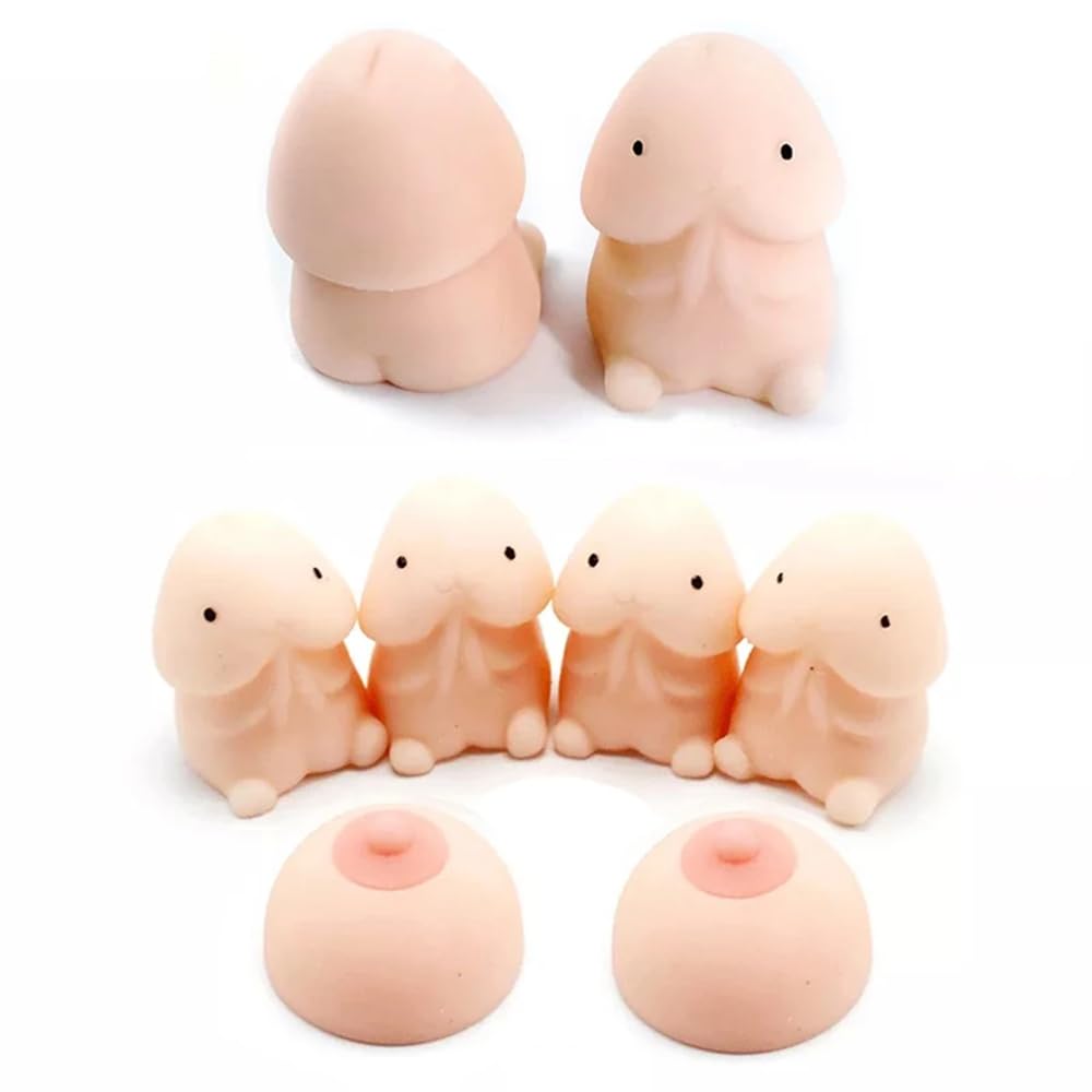 Realistic Mini Penis Dildo - Adult Sex Toy for Couples, Gag Gift, Stress Relief with 4Pcs Penis & 1 Pair Nipple Clamps - Perfect for Role Play, Bachelorette Parties & Spicing Up Your Sex Life