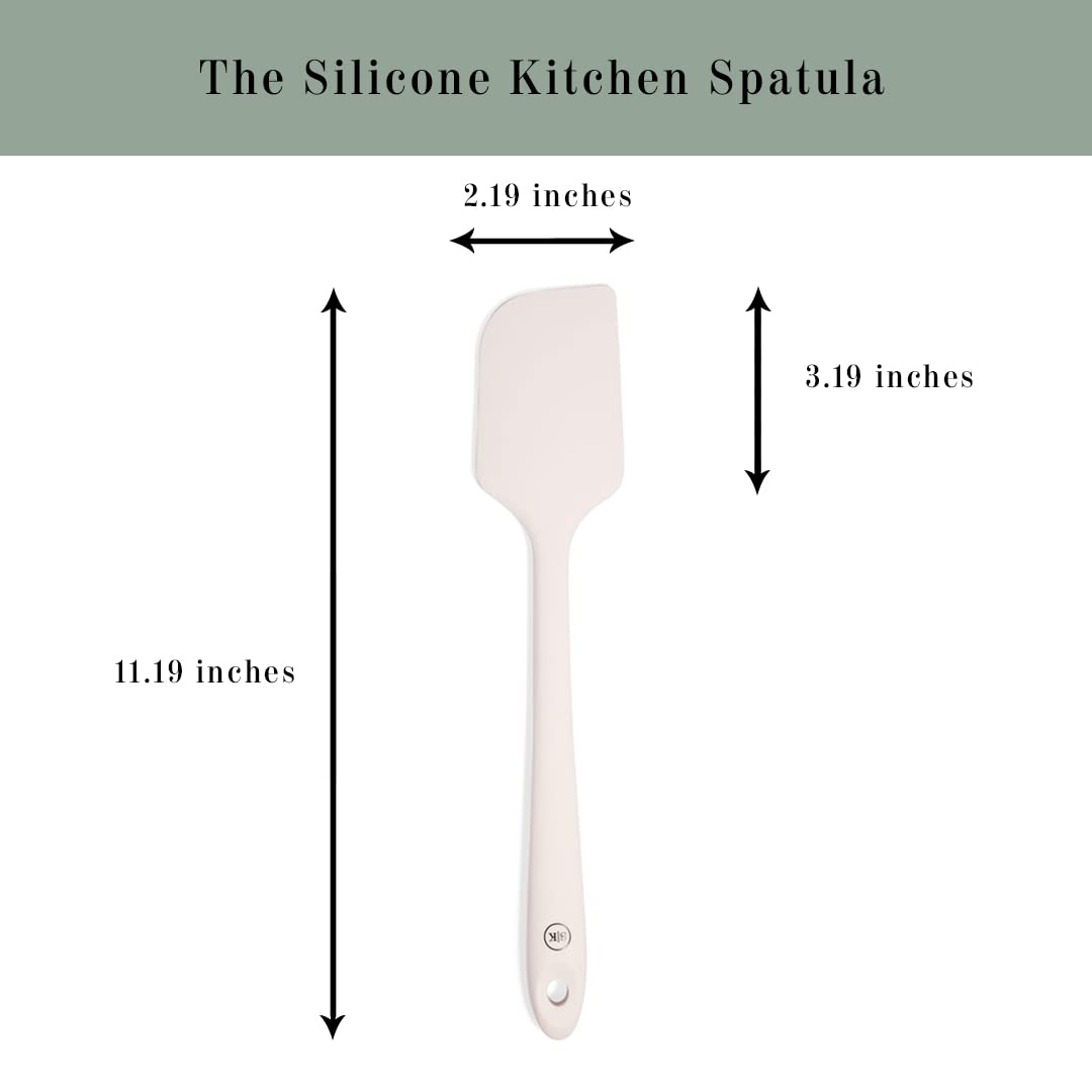 Premium 3-Piece Silicone Kitchen Spatula Set - Heat-Resistant Skinny Spatula, Spoonula & Flexible Turner in Modern White | Perfect for Baking, Cooking & Non-Stick Pans