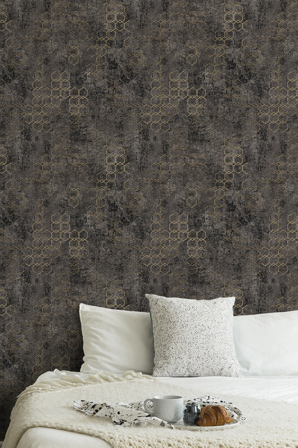 New Walls Gilded Geometric Wall Decor - Modern Home & Office Decoration for Living Room, Bedroom, and Workspace