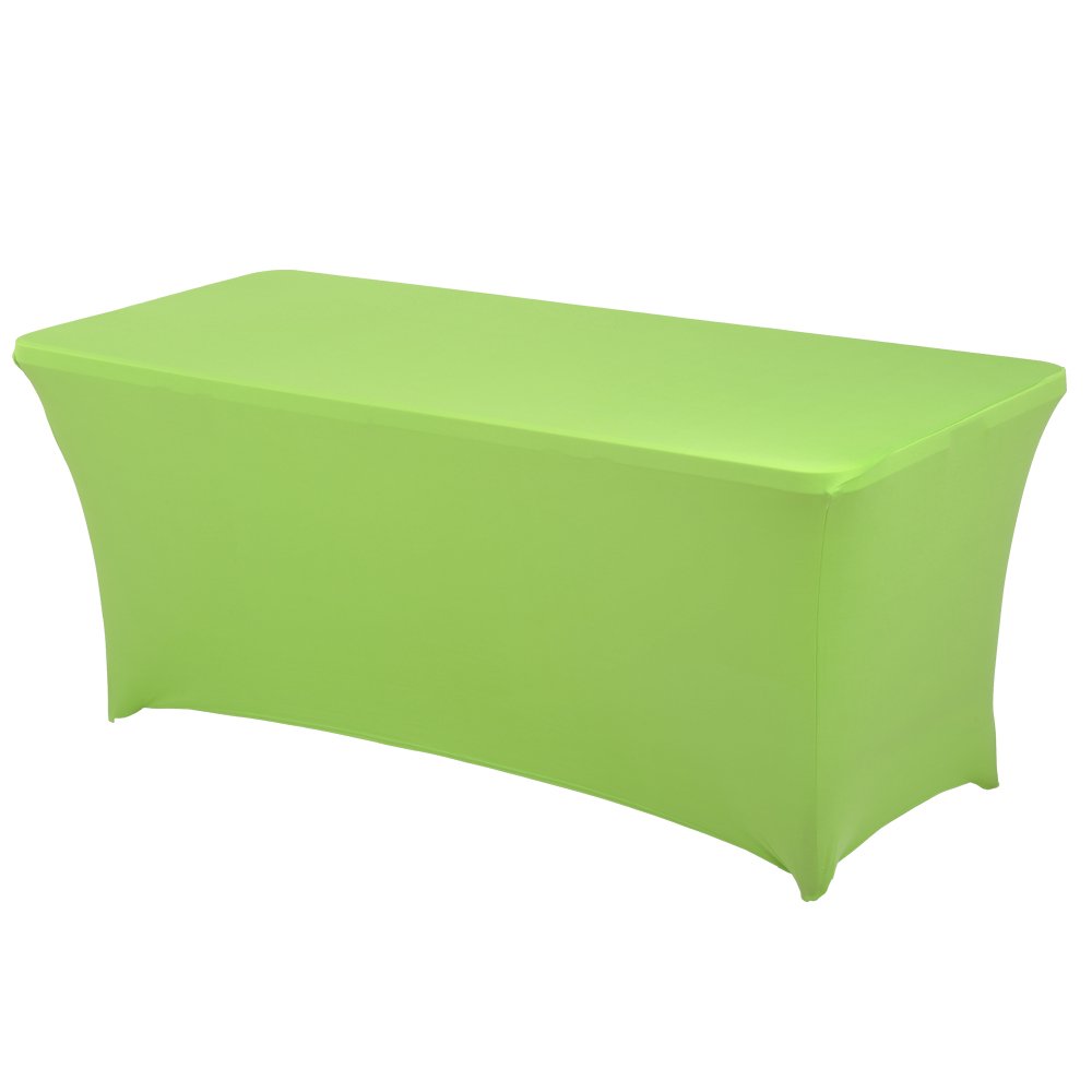 HAORUI Stretch Spandex Tablecloth - Wrinkle Resistant, Washable Rectangular Table Cover for Banquets, Weddings & Parties (6ft, Apple Green) | Perfect for Outdoor Patio, Kitchen & Dining Room Decor