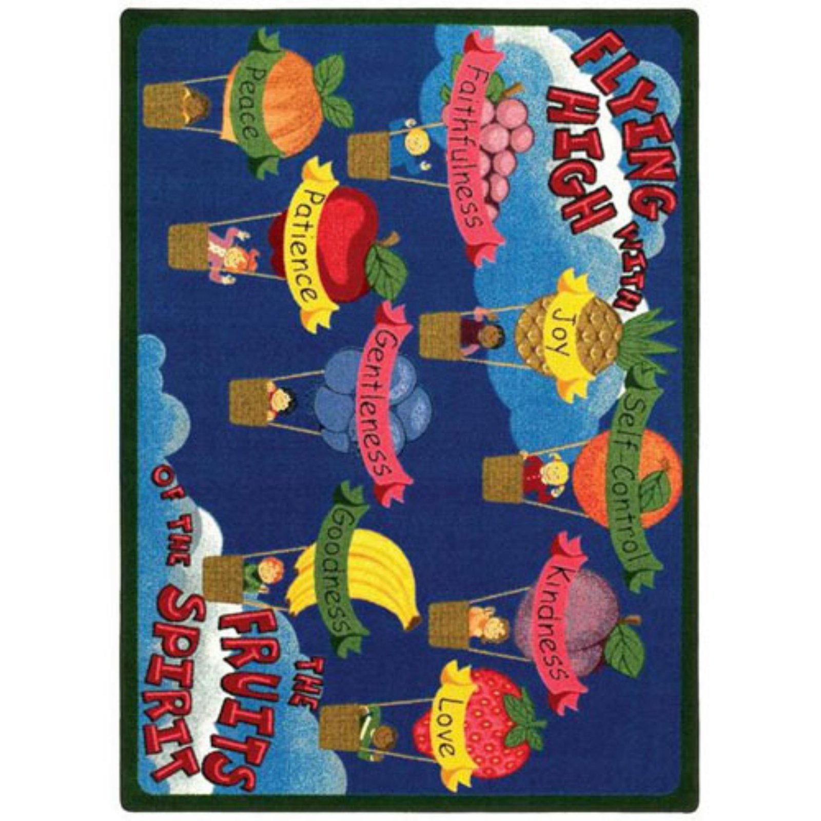 Joy Carpets Kid Essentials Inspirational Fruits of The Spirit Area Rug - Multicolor 3'10