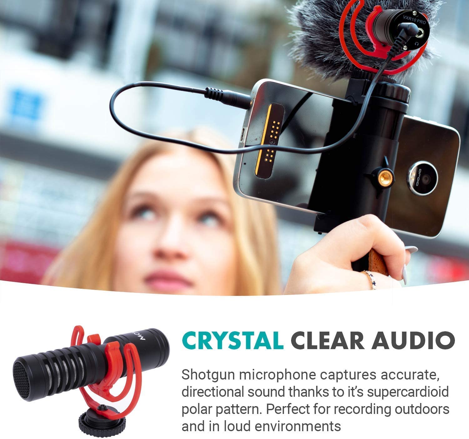 MOVO iVlog1 Smartphone Vlogging Kit - Supercardioid Mic, Mini & Full-Size Tripods, LED Light, Wide-Angle Lens for iPhone/Android - Perfect for YouTube, TikTok, Travel & Live Streaming