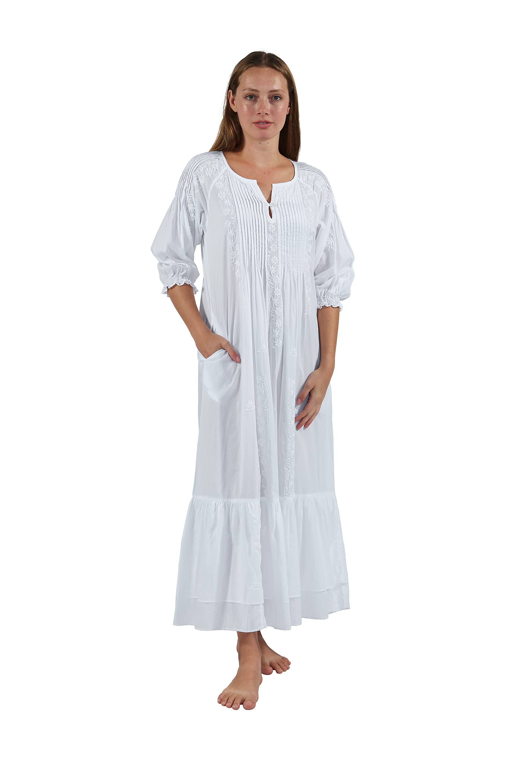 La Cera Women's Cotton Nightgown - Soft & Comfortable Sleepwear for Women - Perfect for Relaxing at Home or Sleeping