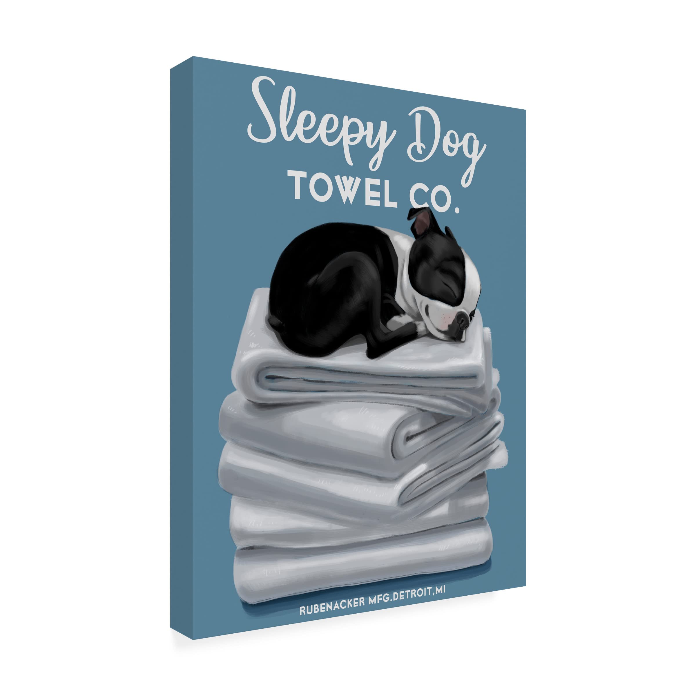 Sleepy Dog Canvas Art Print by Brian Rubenacker - Handmade Wall Decor for Living Room, Bedroom & Office - Perfect Gift for Dog Lovers & Home Decor