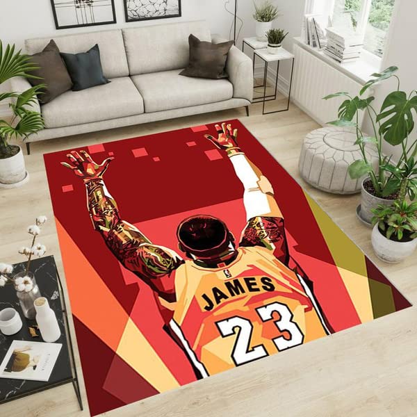 Basketball Sports Rug - Non-Slip Play Mat for Kids Bedroom & Game Room Decor - Perfect for Boys, Girls, Hypebeast Style - F101 | Great for Play Areas, Dorm Rooms & Sports Themed Decor