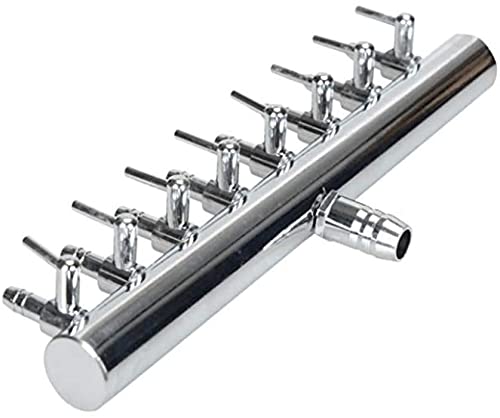 8-Way Aquarium Air Valve - Inline Manifold Air Flow Pump Tubing Splitter with Lever Control | Perfect for Fish Tank, Hydroponics & Oxygen Systems