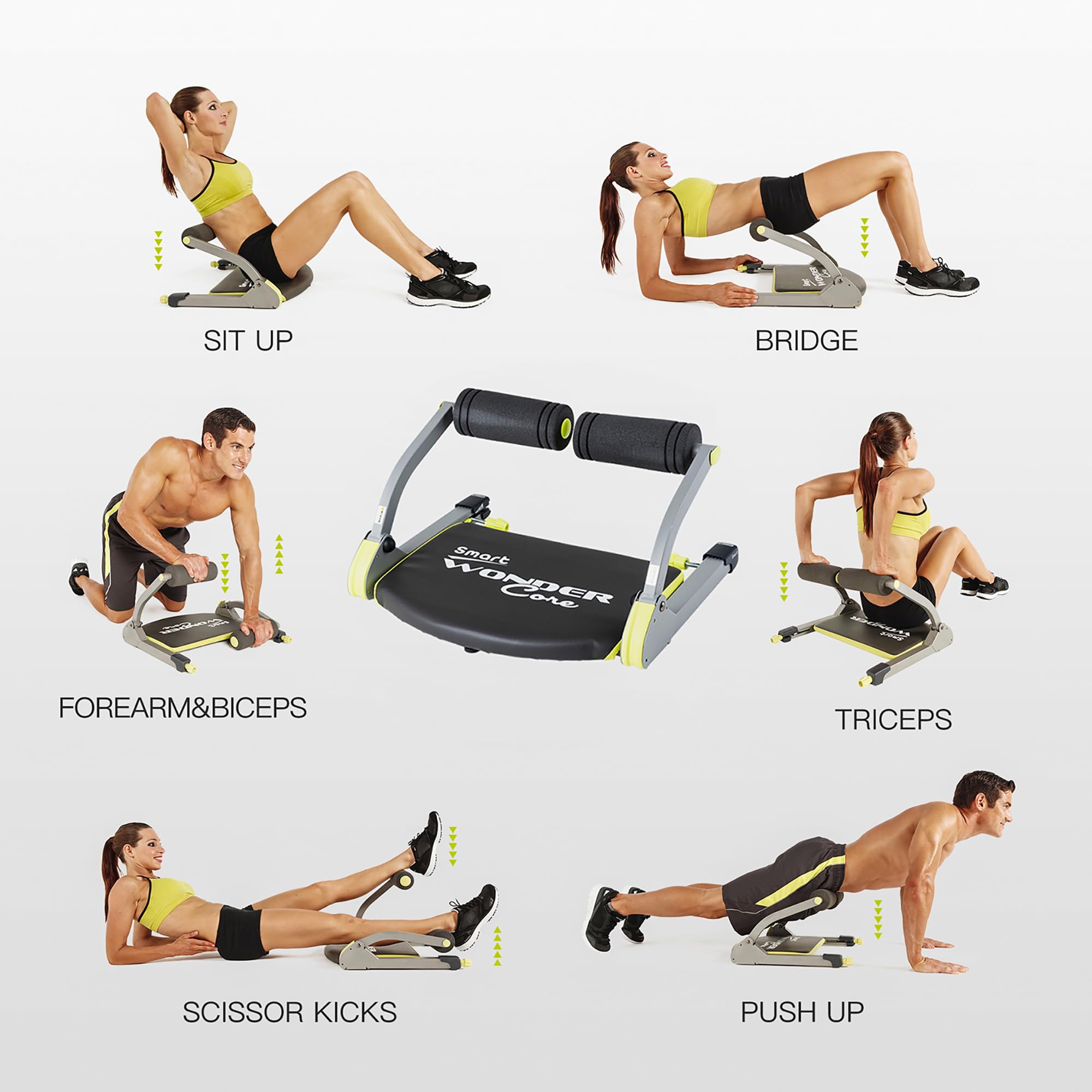 WONDER CORE SMART Ab Machine - Home Gym Abdominal Workout Equipment for Core Training, Sit Ups & Crunches | Perfect for Home Fitness & Toning Stomach Muscles