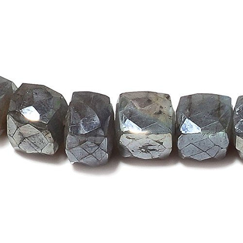 13 Inch Natural Faceted Box Labradorite Gemstone Beads - 7.5mm DIY Jewelry Making Supplies for Necklace, Bracelet, Earrings & Rings - Healing Crystal Beads for Meditation, Boho Fashion & Gift Giving