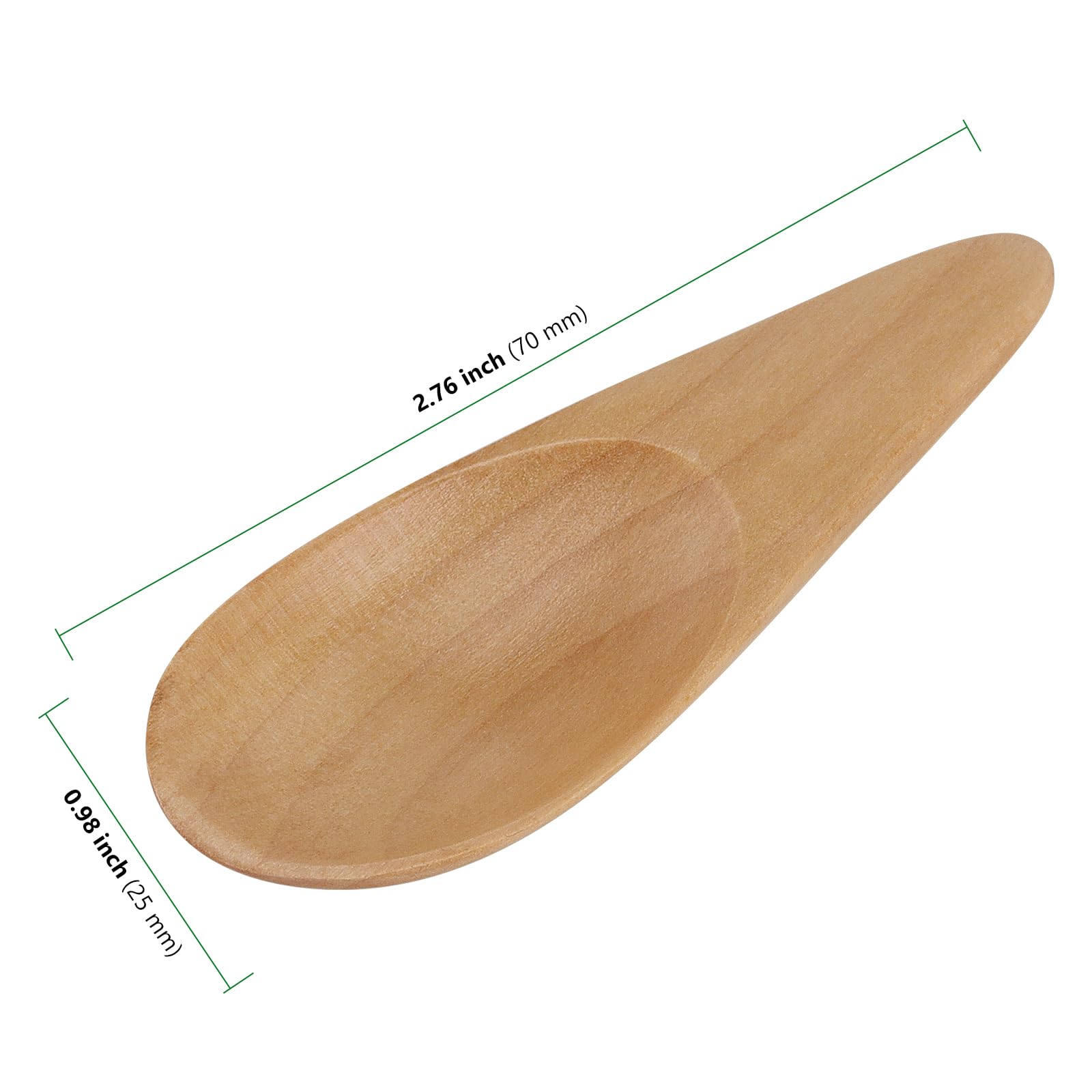 HAKZEON 20-Pack 2.76 Inch Mini Wooden Salt Scoops - Small Wooden Spoons for Spice Jars, Short Handle Salt Spoon, Tiny Wooden Spice Scoops for Loose Tea, Candy & Coffee - Perfect for Kitchen, Baking & Tea Brewing