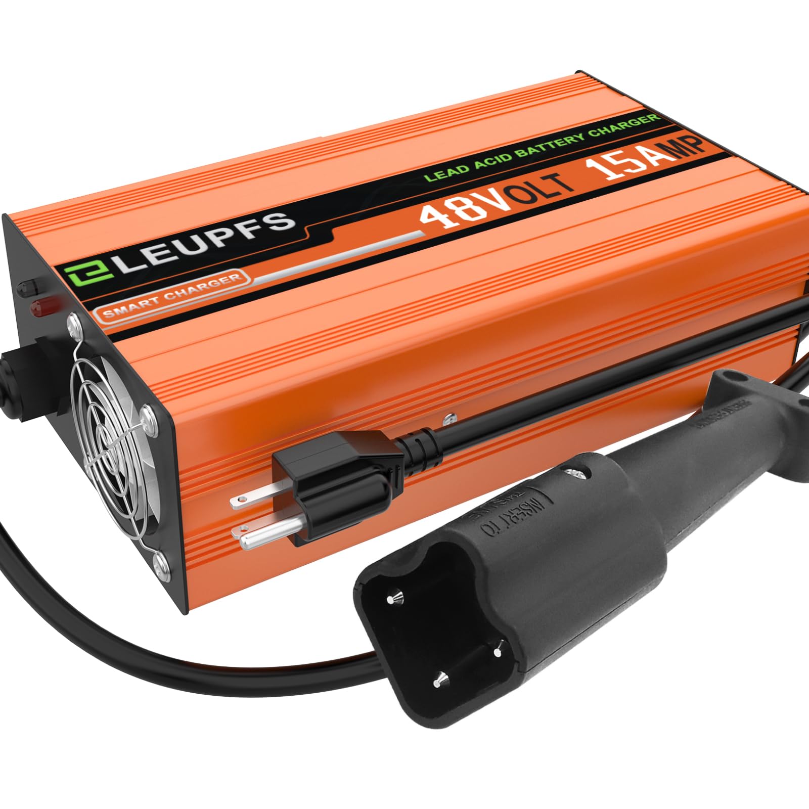 15 Amp 48 Volt Golf Cart Battery Charger for Yamaha G29 & Drive 2 - Fast Charging in 5-7 Hours with Trickle Charge Mode - Compatible with Lead Acid, AGM and Gel Batteries - Perfect for Golf Carts, Utility Vehicles and Outdoor Power Equipment