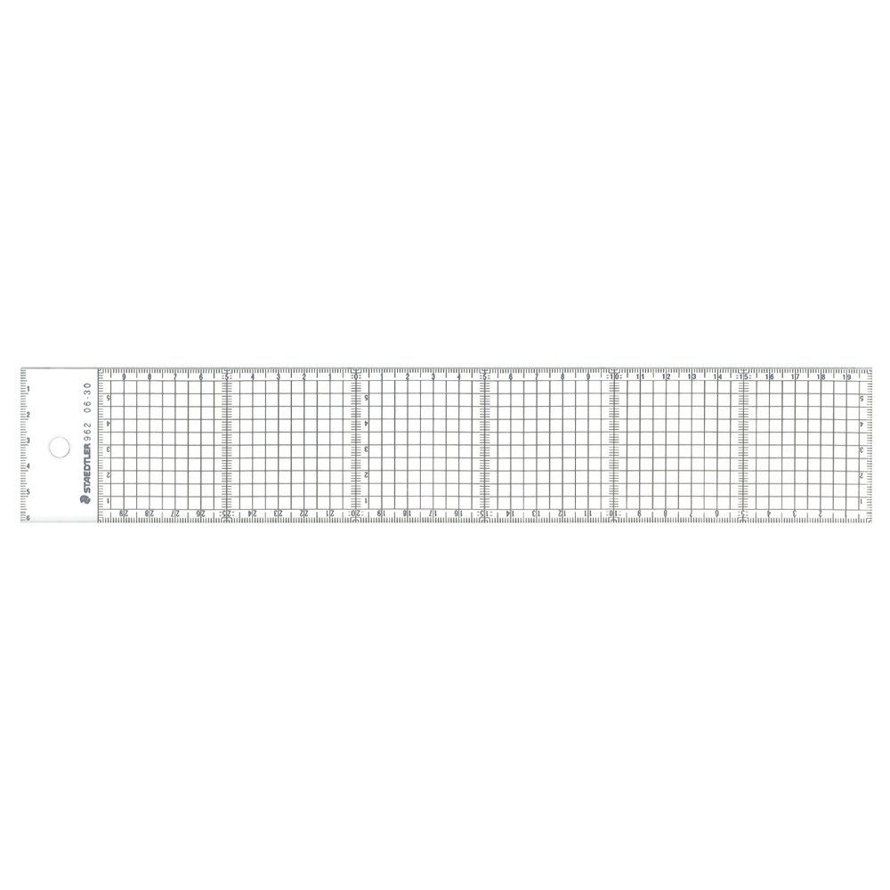 STAEDTLER 962 06-30 5mm Square Ruler for Cutting - 11.8 Inches (30 cm) Precision Measuring Tool for DIY Crafts, Sewing & Quilting Projects