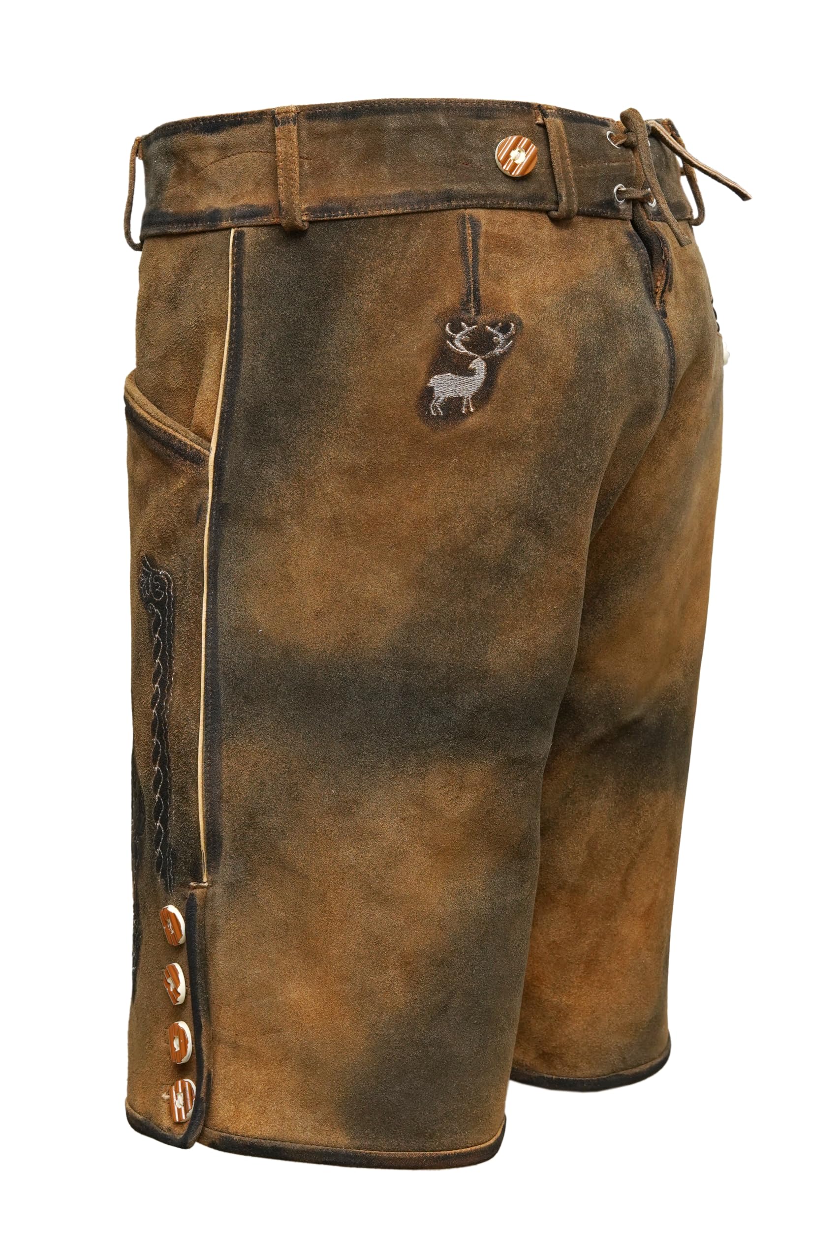 Authentic Men's Bavarian Lederhosen - Genuine Cowhide Leather Shorts with Adjustable Suspenders | Oktoberfest Costume, German Festival Outfit, Beer Party Attire