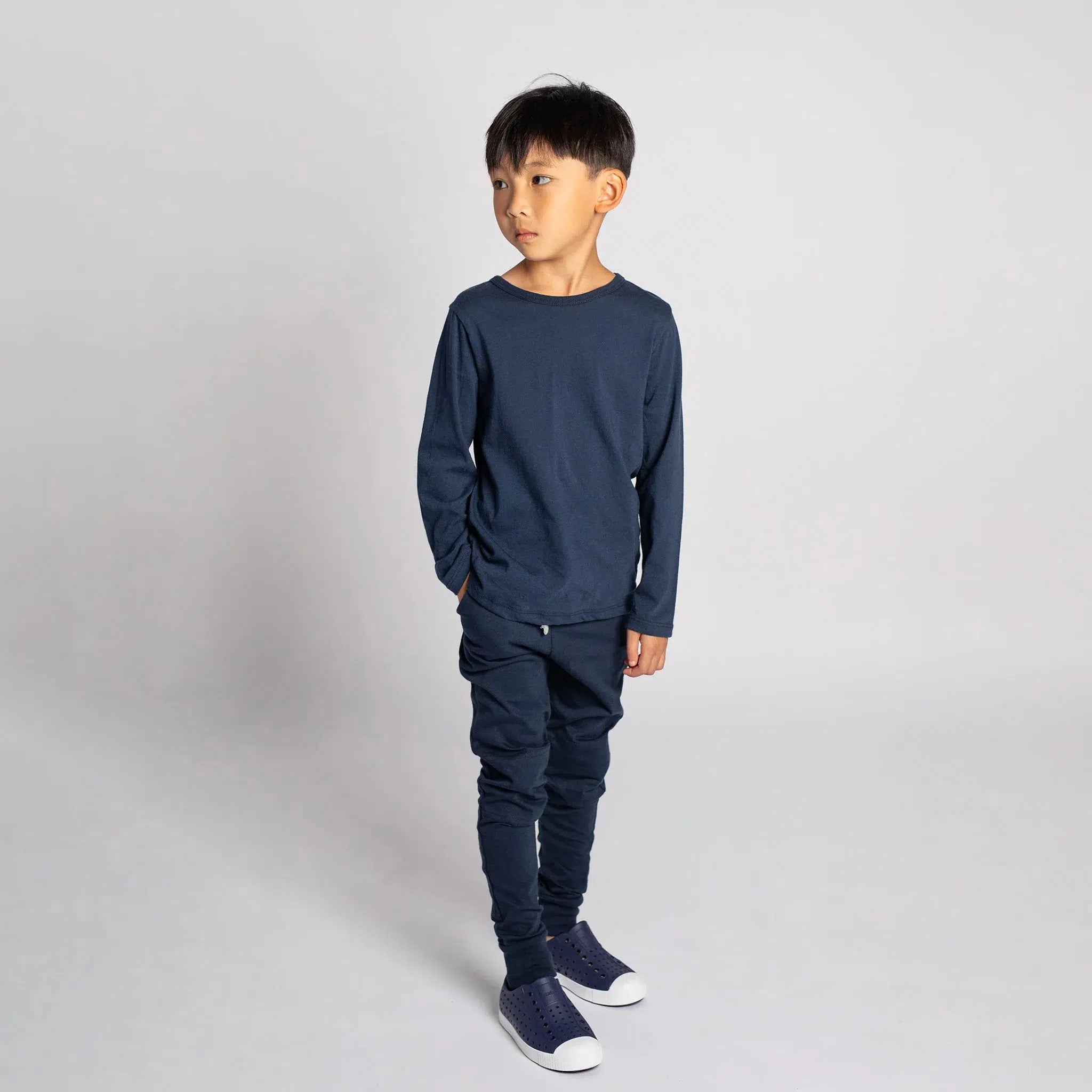 Mini Mioche Organic Cotton Long Sleeve Baby Bodysuit - Soft Cloud Print - Navy Blue - Perfect for Everyday Wear & Gentle Skin Care