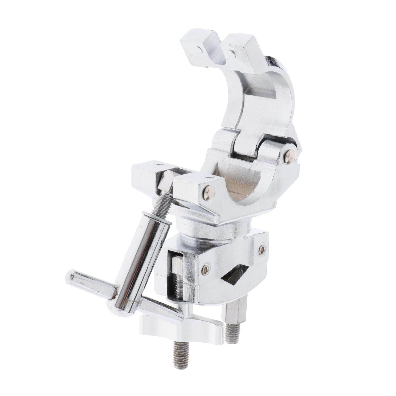 Vaveren Zinc Alloy Chrome Drum Clamp Holder Set - Heavy Duty Stand Attachment for Snare Drums & Percussion (16x7x4.5cm) - Perfect for Live Performances, Studio Recording & Drum Practice
