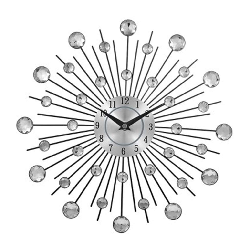Vintage Metal Crystal Wall Clock - Large Modern Home Decor for Living Room, Bedroom & Office | Silent Non-Ticking Decorative Wall Clock with Roman Numerals | Perfect Gift for Housewarming & Holidays
