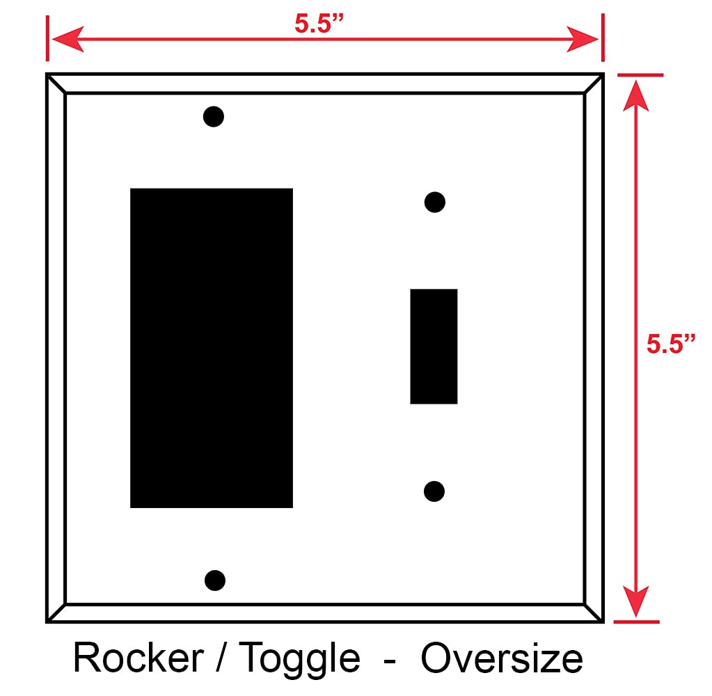 Oversized 2-Gang Combination Switch Plate Cover - Decora & Toggle Compatible - Dandelion Design - Made in USA - Perfect for Home Decor & Electrical Upgrades