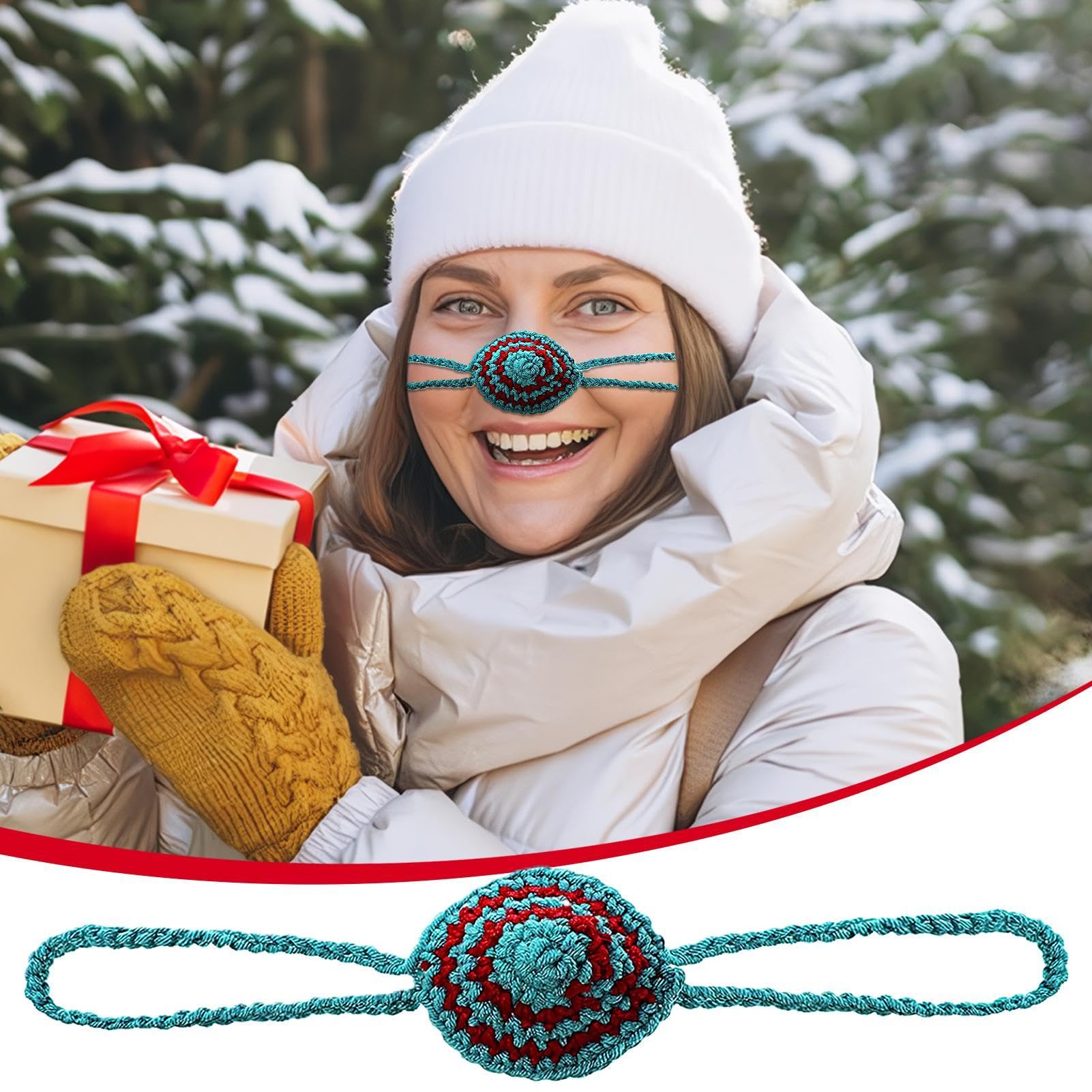 Warm Knitted Animal Nose Warmer for Women - Soft Winter Nose Cover for Cold Weather & Outdoor Activities (Snow Sports, Skiing, Hiking)