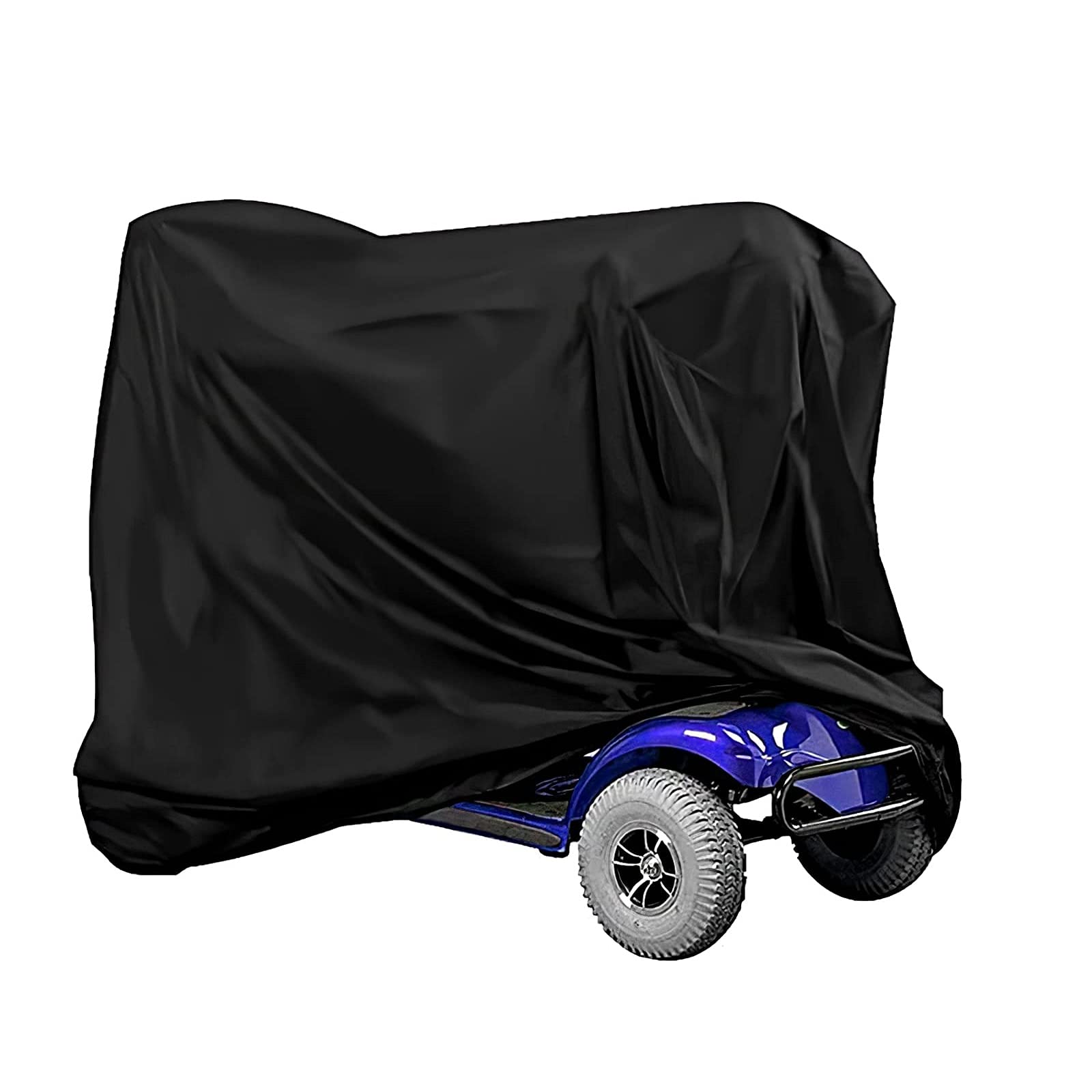 Heavy Duty Black Mobility Scooter Cover - Waterproof 4 Wheel Power Scooter Protector for Outdoor Travel & Storage - Fits Most Disability Scooters (1PC) - Perfect for Rain, Snow, and UV Protection