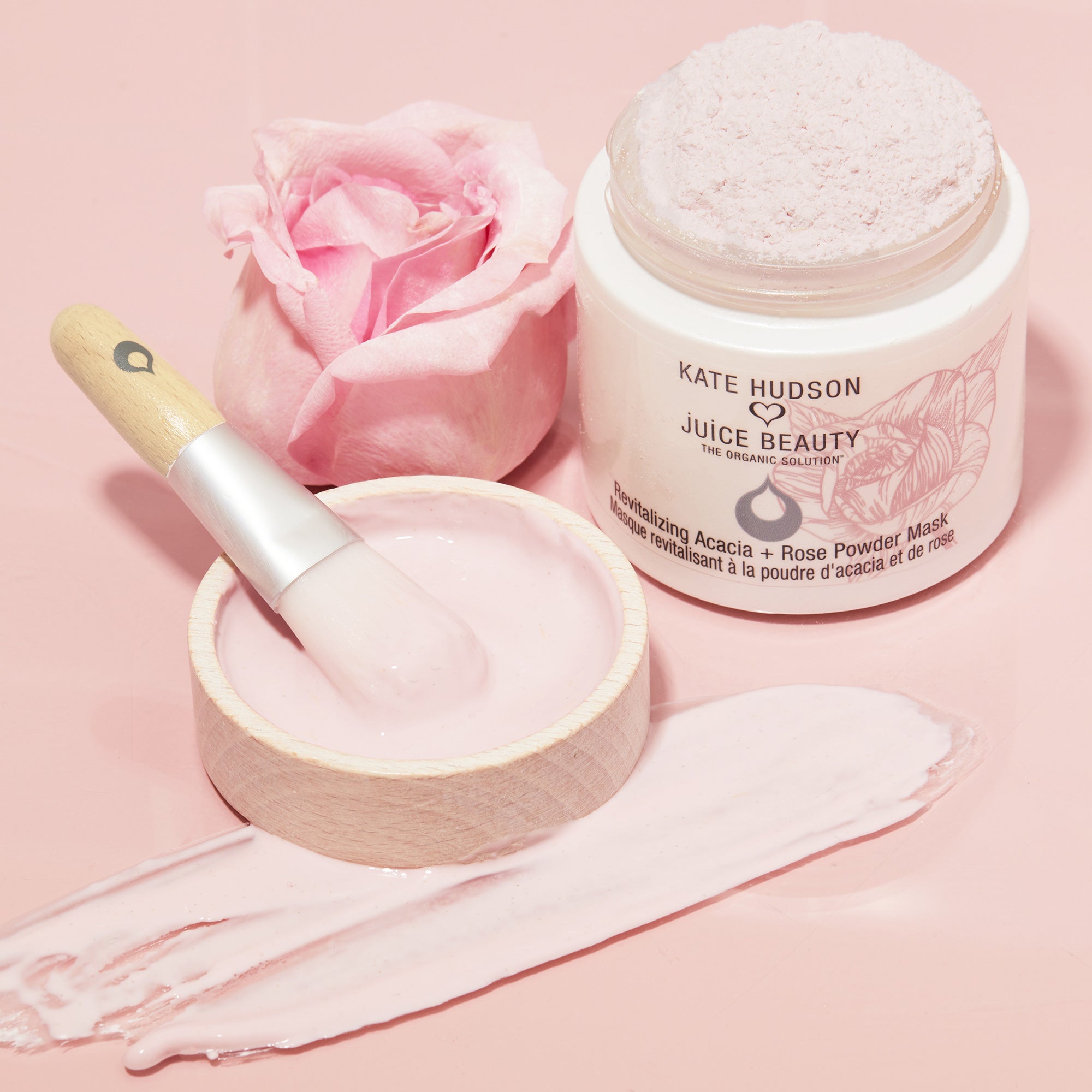 Juice Beauty Revitalizing Acacia + Rose Powder Mask - Organic Face Mask for Glowing Skin | Hydrating & Brightening Treatment for Dry & Dull Skin | Perfect for Spa Nights & Self-Care Routines