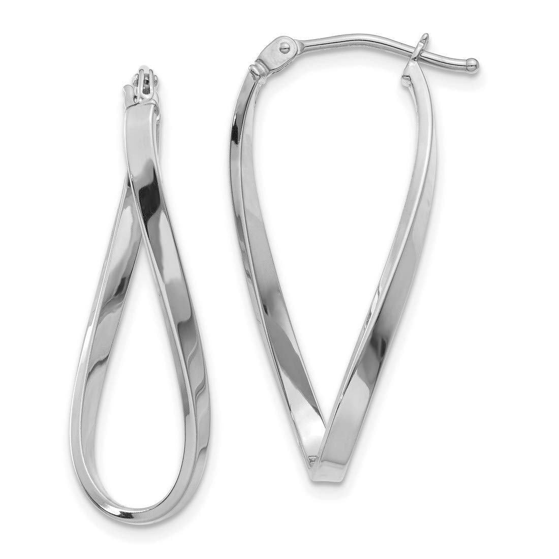 2mm Polished 14k Gold Twisted Oval Hoop Earrings for Women - Elegant Everyday Jewelry for Work, Date Night & Special Occasions