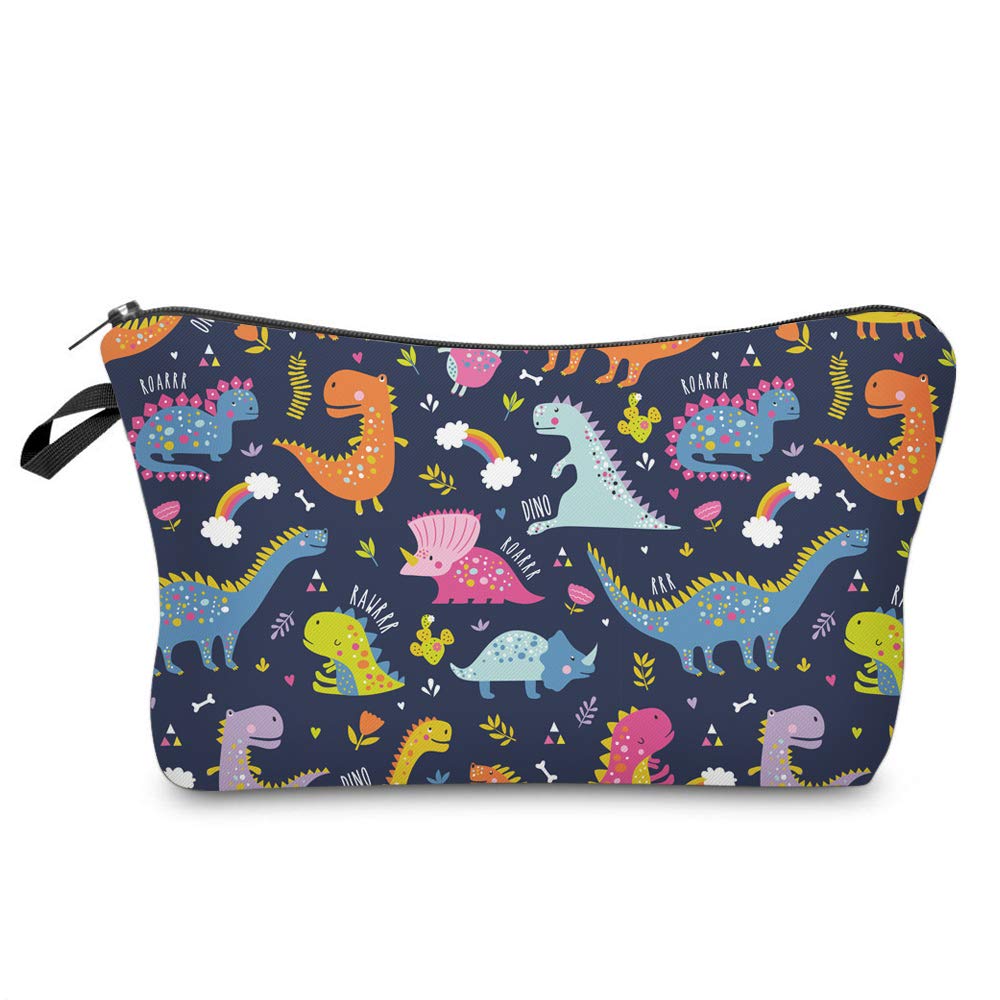 Waterproof Cosmetic Bag for Women - Travel Makeup Organizer (Dinosaur) | Perfect for Toiletries & Gifts