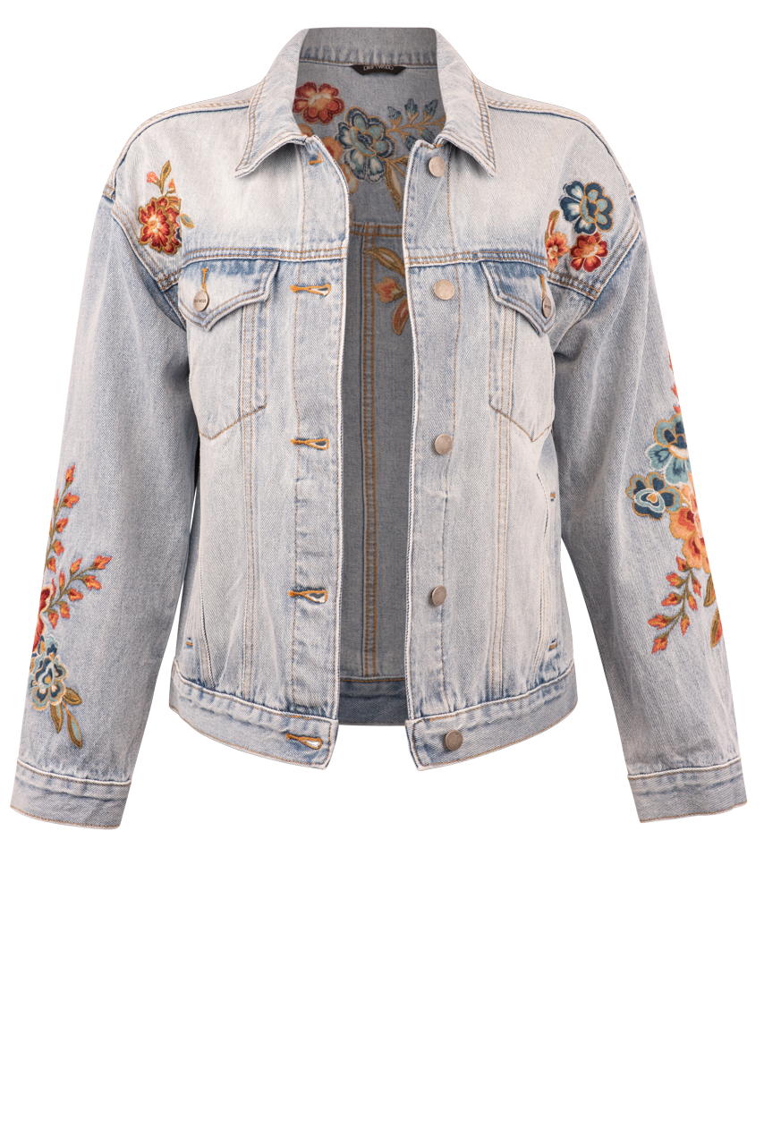 Vintage Distressed Driftwood Maui Denim Jacket for Men & Women - Lightweight Comfortable Denim Coat for Casual Wear, Outdoor Adventures & Street Style Fashion