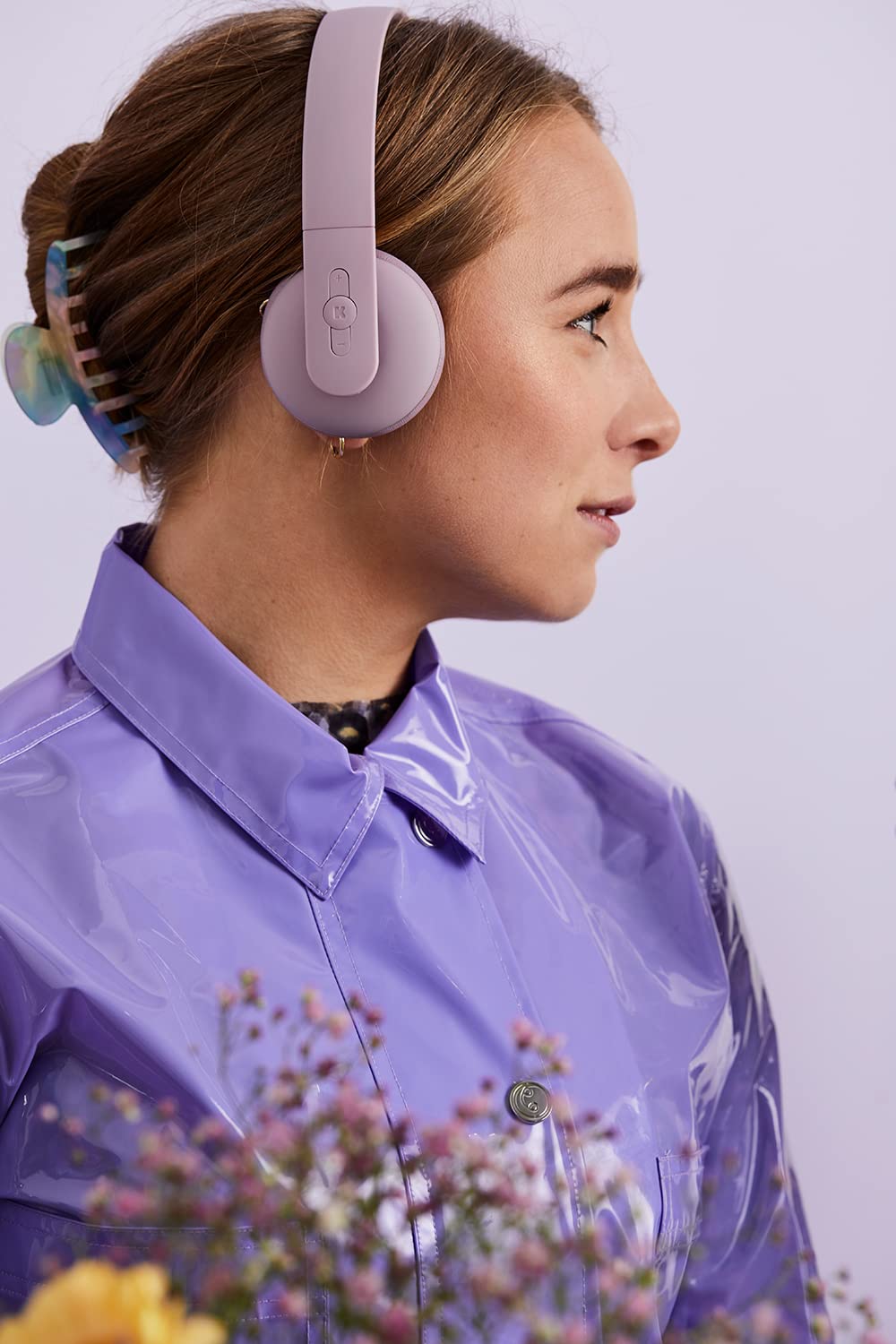 Ahead Wireless Bluetooth On-Ear Headphones with Noise Cancelling - 20 Hours Playtime, Fast Charging, Purple | Perfect for Travel, Work & Gym
