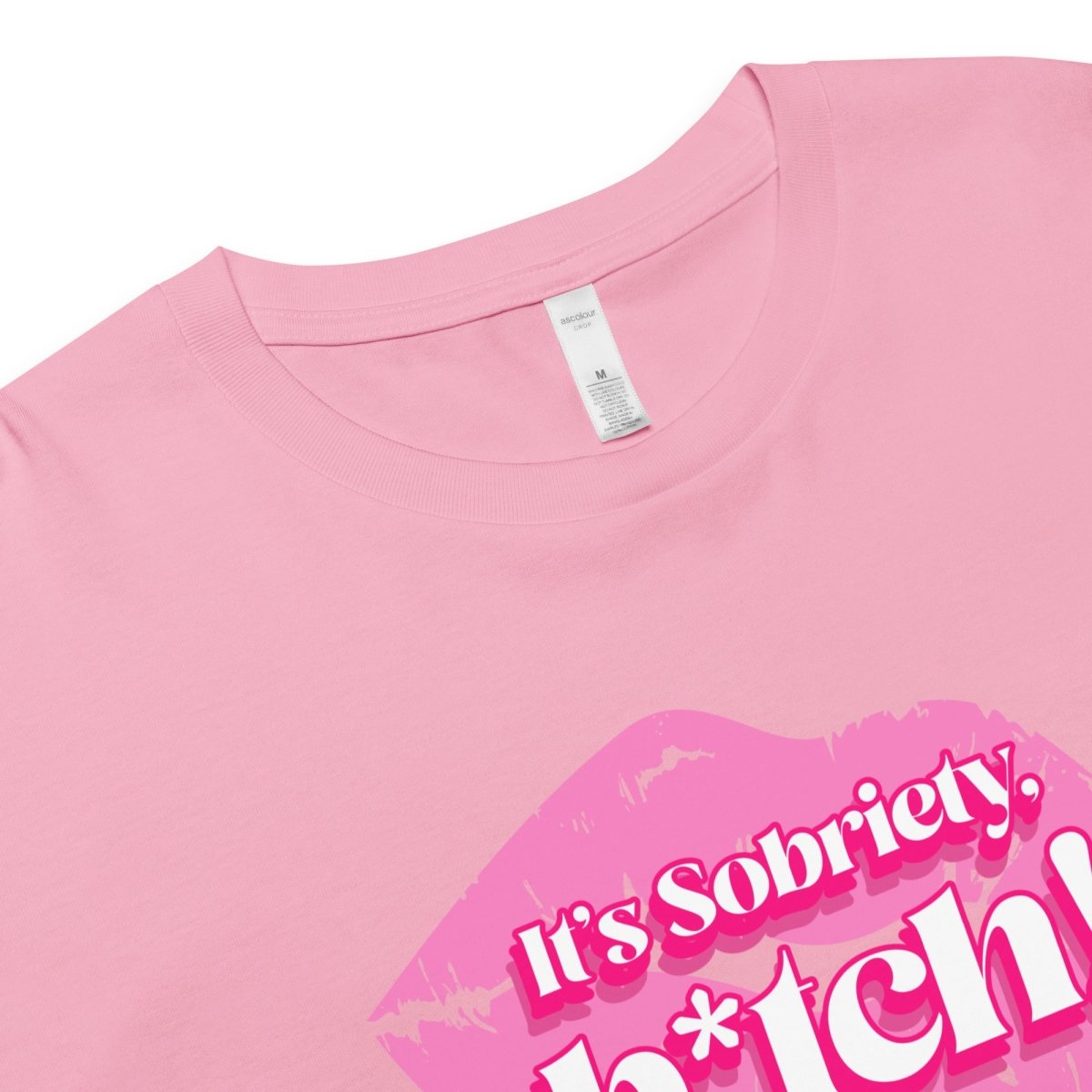 Sobriety Crop Top - Motivational Sobriety Statement Shirt - 'It's Sobriety, B*tch!' Slogan Tee for Women | Perfect for AA Meetings, Recovery Support & Sober Living