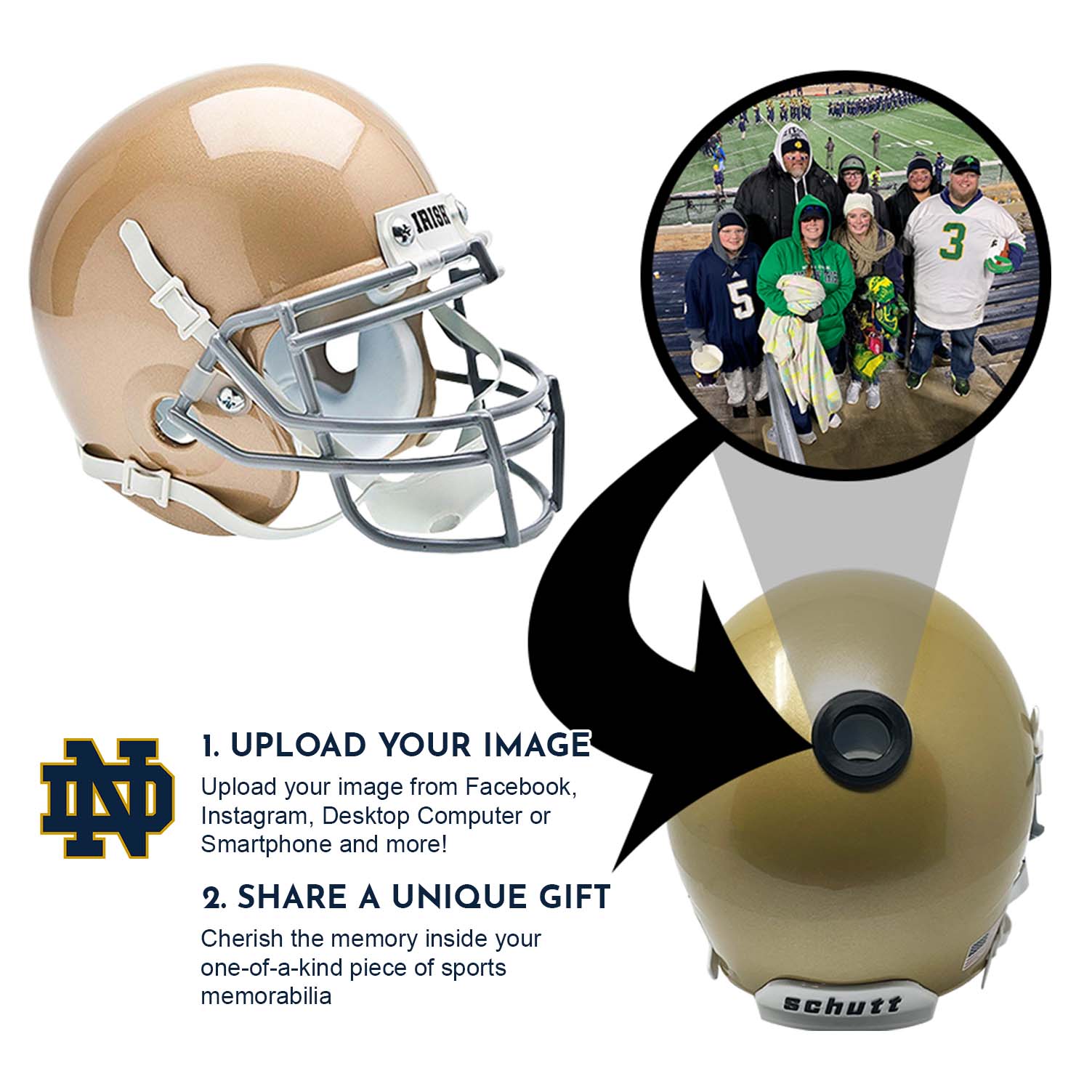Notre Dame Fighting Irish College Football Mini Helmet Collectible - FANZ Collectibles with Display Stand | Perfect for Sports Fans, Memorabilia Collectors & Game Room Decor
