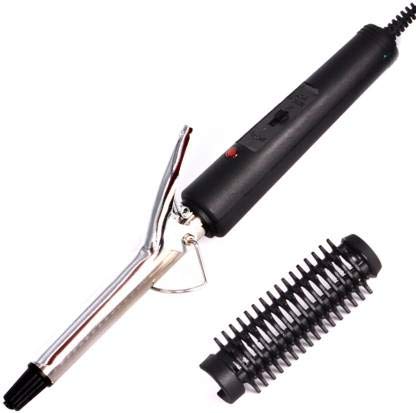 Professional Electric Hair Curler Machine for Women - Black & Silver Hair Curling Iron with Rollers for Salon-Quality Styling at Home or On-the-Go