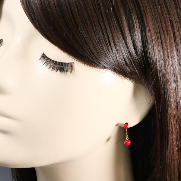 18K Yellow Gold Coral Earrings for Women - Elegant Handmade Dangle Earrings for Wedding, Party & Special Occasions