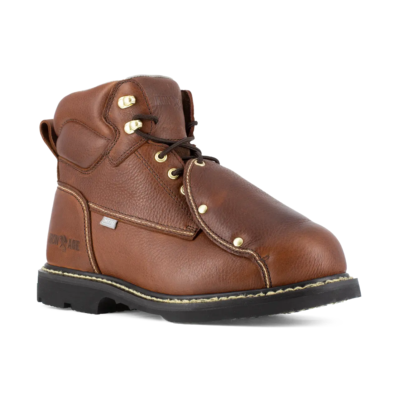 Groundbreaker Steel Toe & Metguard 6 Inch Work Boots for Men - Brown Safety Shoes for Construction, Warehouse & Industrial Work