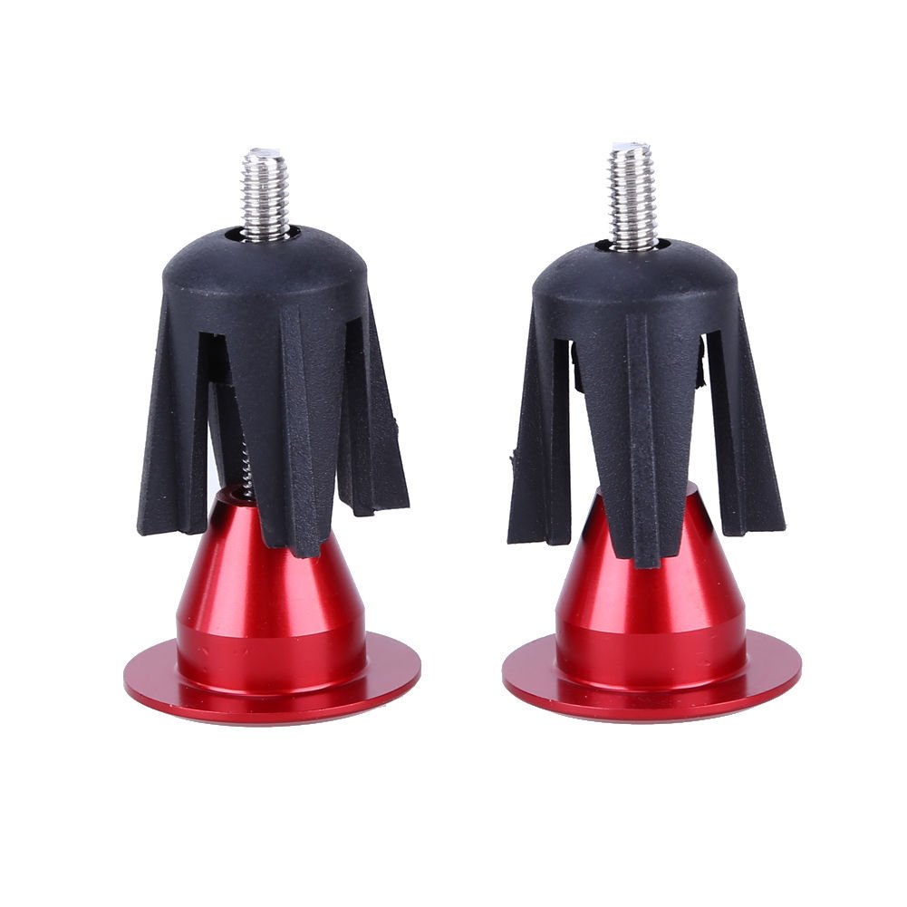 Aluminum Bicycle Bar End Plugs - Durable Bike Handlebar Caps for Road, Mountain & BMX Bikes (1 Pair, Red) - Perfect for Cycling Safety and Handlebar Protection