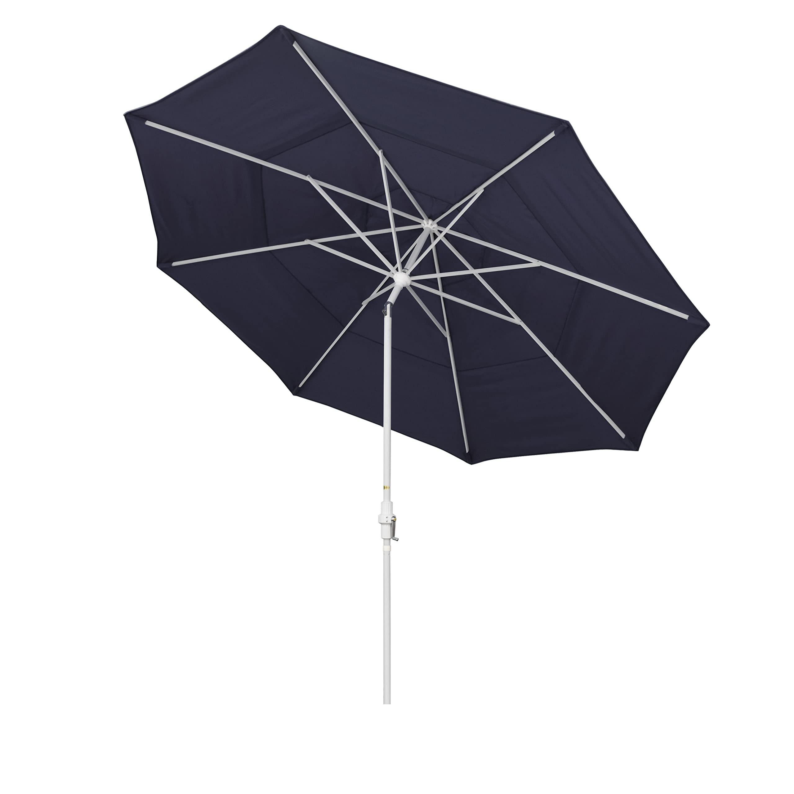 11' Round Aluminum Market Umbrella with Crank Lift & Tilt - Heavy Duty Patio Umbrella for Outdoor Dining, Poolside, Backyard, and Commercial Use - California Umbrella Brand