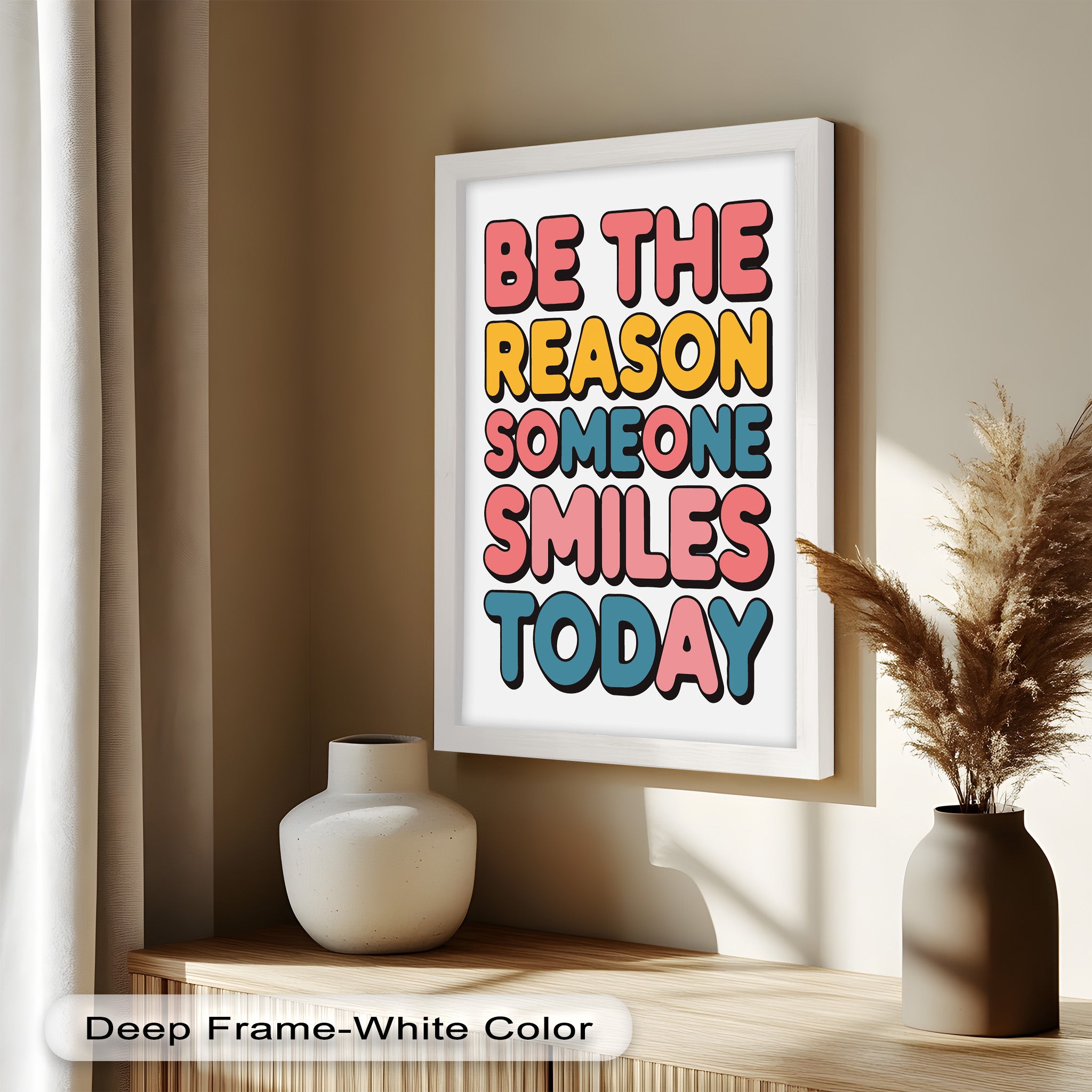 Be the Reason Someone Smiles - Handmade Oil Painting Wall Art for Living Room, Bedroom & Office Decor | Unique Gift Idea for Home & Holidays