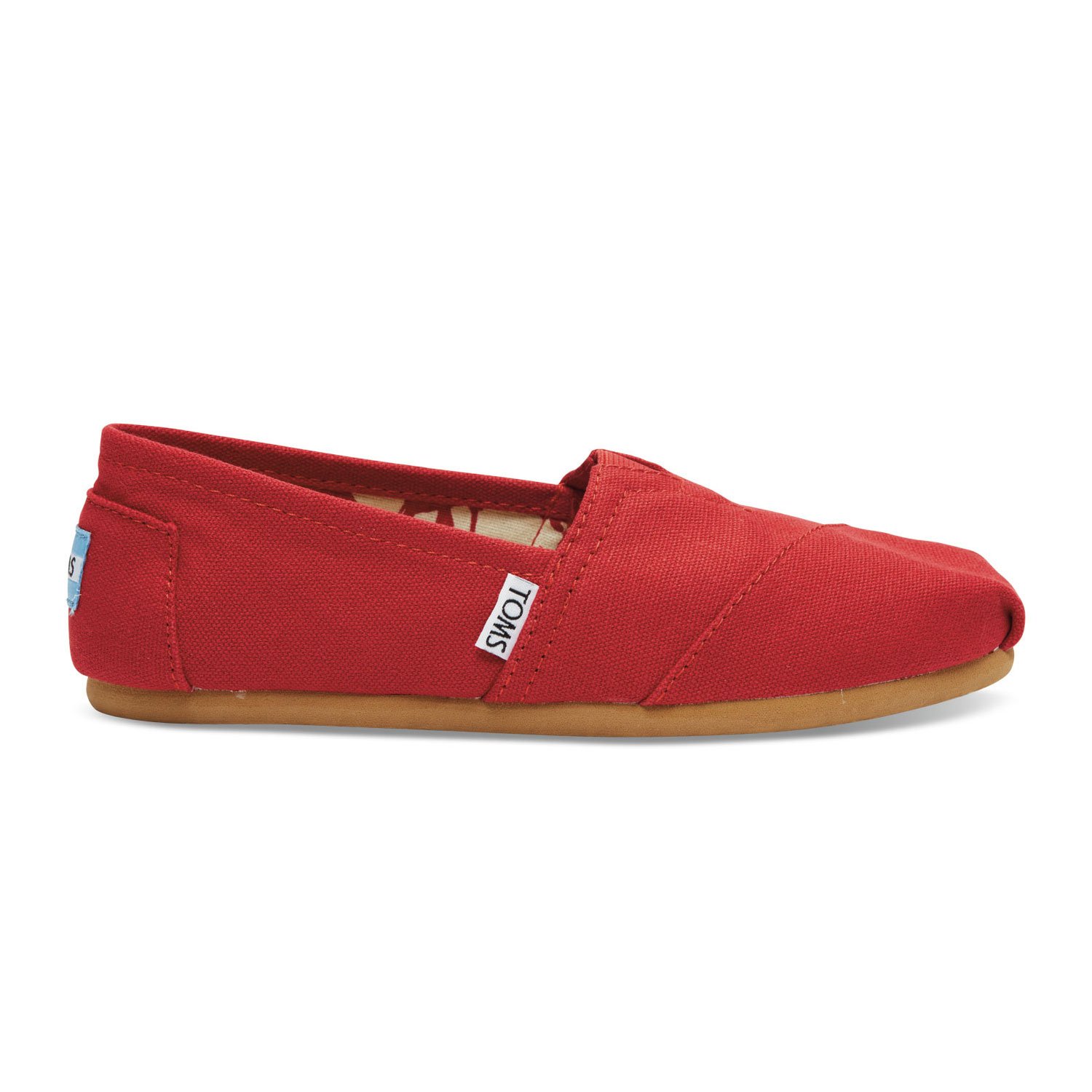 TOMS Women's Classic Canvas Slip-On Shoes - Comfortable Red Casual Loafers Size 7 | Perfect for Walking, Travel & Everyday Wear