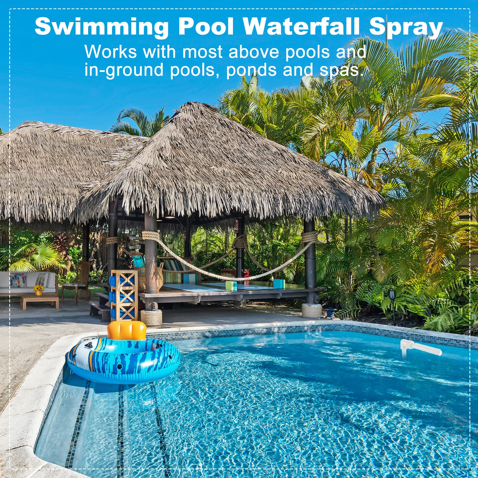 Adjustable Pool Fountain Kit for Inground & Above Ground Pools - 1.5