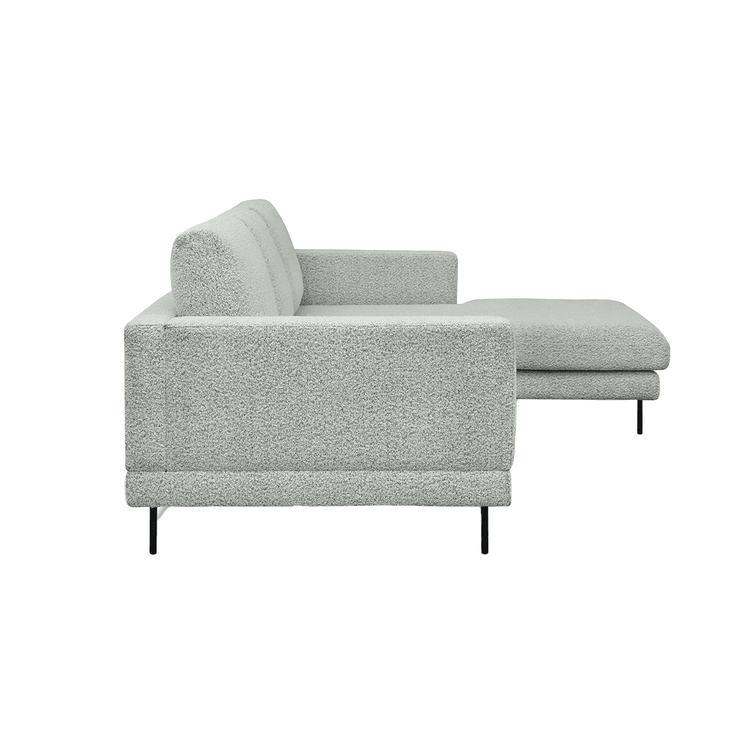 Elena Boucle Fabric Sectional Sofa by Chattel - Modern L-Shaped Couch for Living Room, Lounge & Family Room - Soft Comfortable Upholstered Furniture for Home Decor