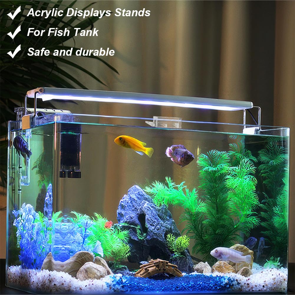 OLYCRAFT 20 Pcs Clear Aquarium Lid Clips - 10mm Acrylic Cover Clips for Rimless Glass Canopy, Fish Tank Support Holders - Perfect for Securing Acrylic Covers on Freshwater/Saltwater Aquariums