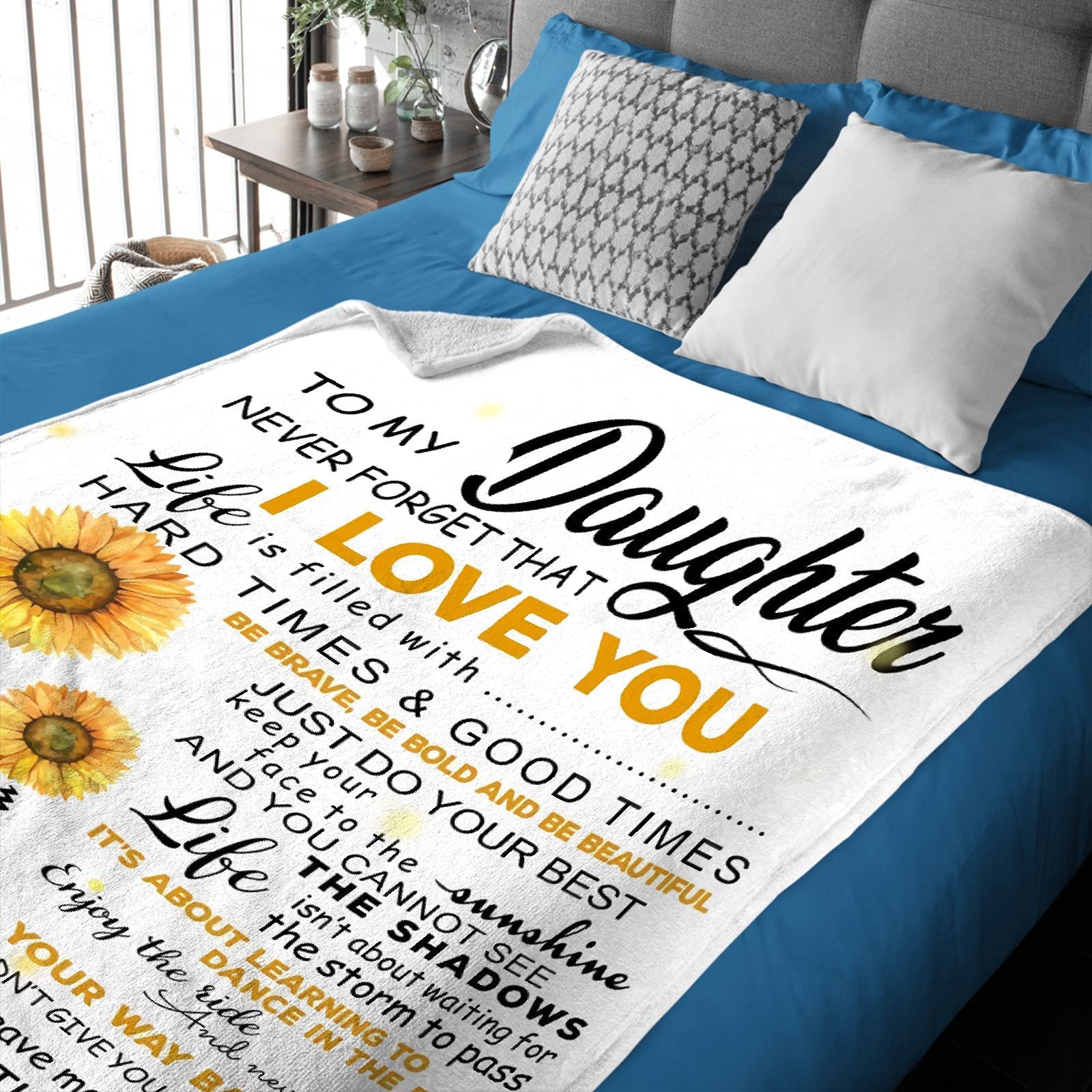 Sunflower Love Flannel Blanket - Soft & Cozy Extra Large 120x90 Inches - Perfect for Living Room, Bedroom, Gifts for Women, Men, Kids - All Season Warmth - Ideal for Family Movie Nights, Picnics & Cozy Home Decor