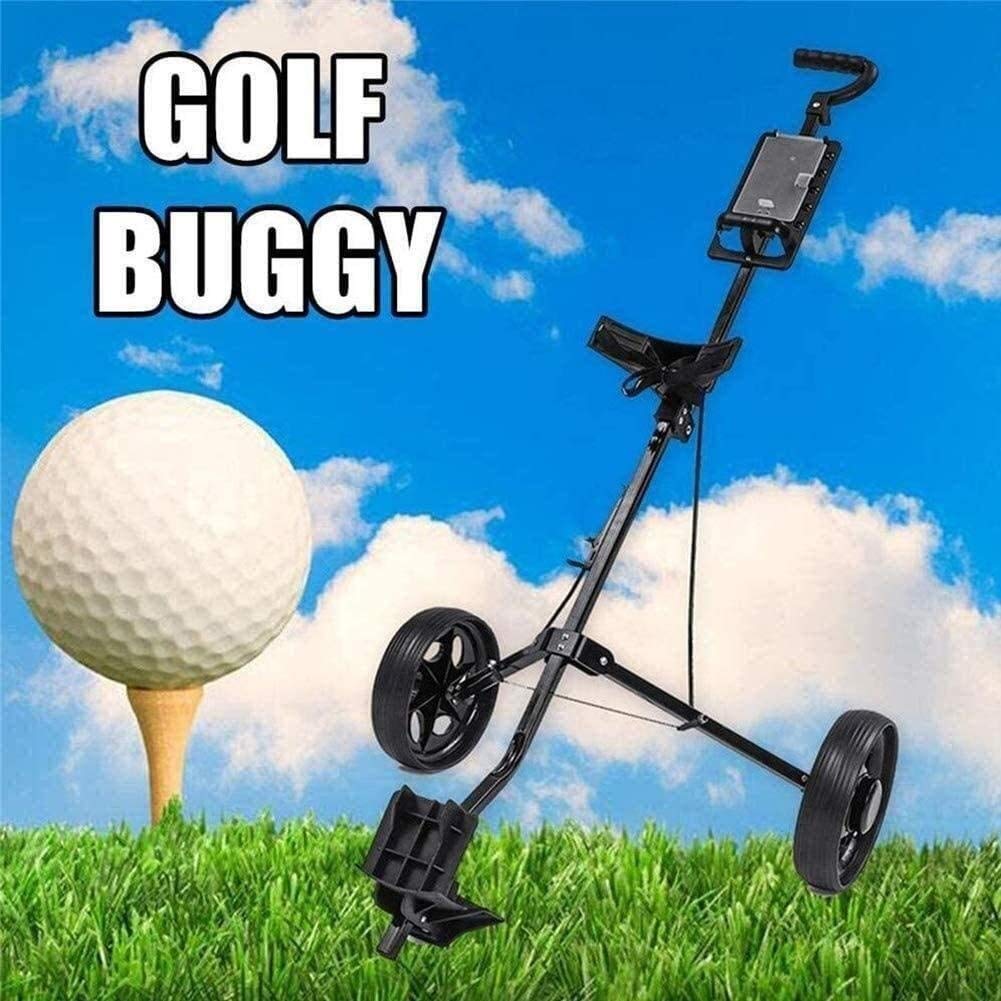 2 Wheel Lightweight Folding Golf Push Cart - Compact Portable Golf Trolley for Outdoor Sports, Travel & Airport Luggage | Perfect for Golf Courses, Traveling & Daily Exercise