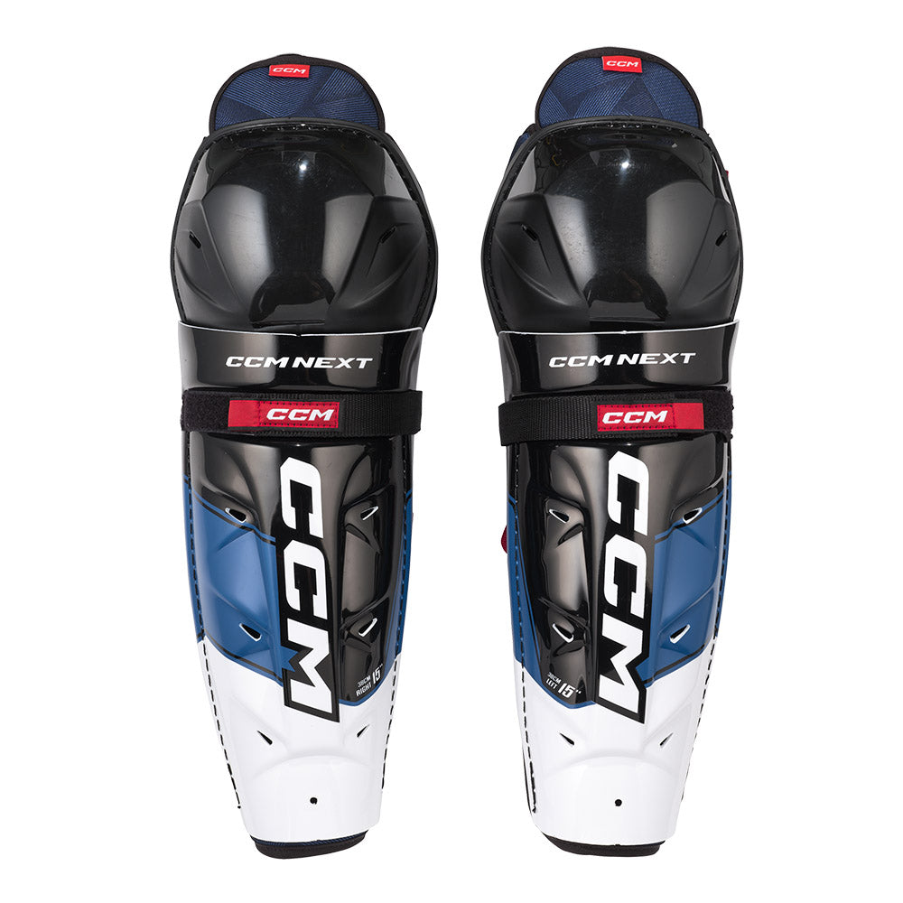 CCM Next Senior Ice Hockey Shin Guards - Protective Gear for Hockey Players - Perfect for Games, Practices & Training Sessions