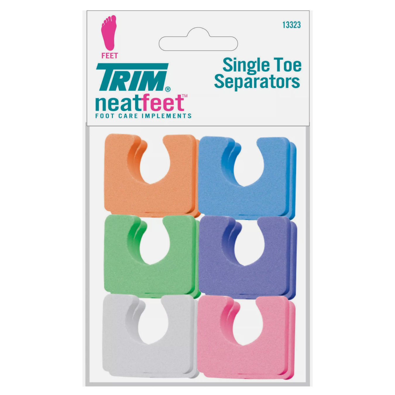 Trim NeatFeet Single Toe Separators for Pedicure - 12 Count Pack - Perfect for At-Home Nail Care & Salon Use