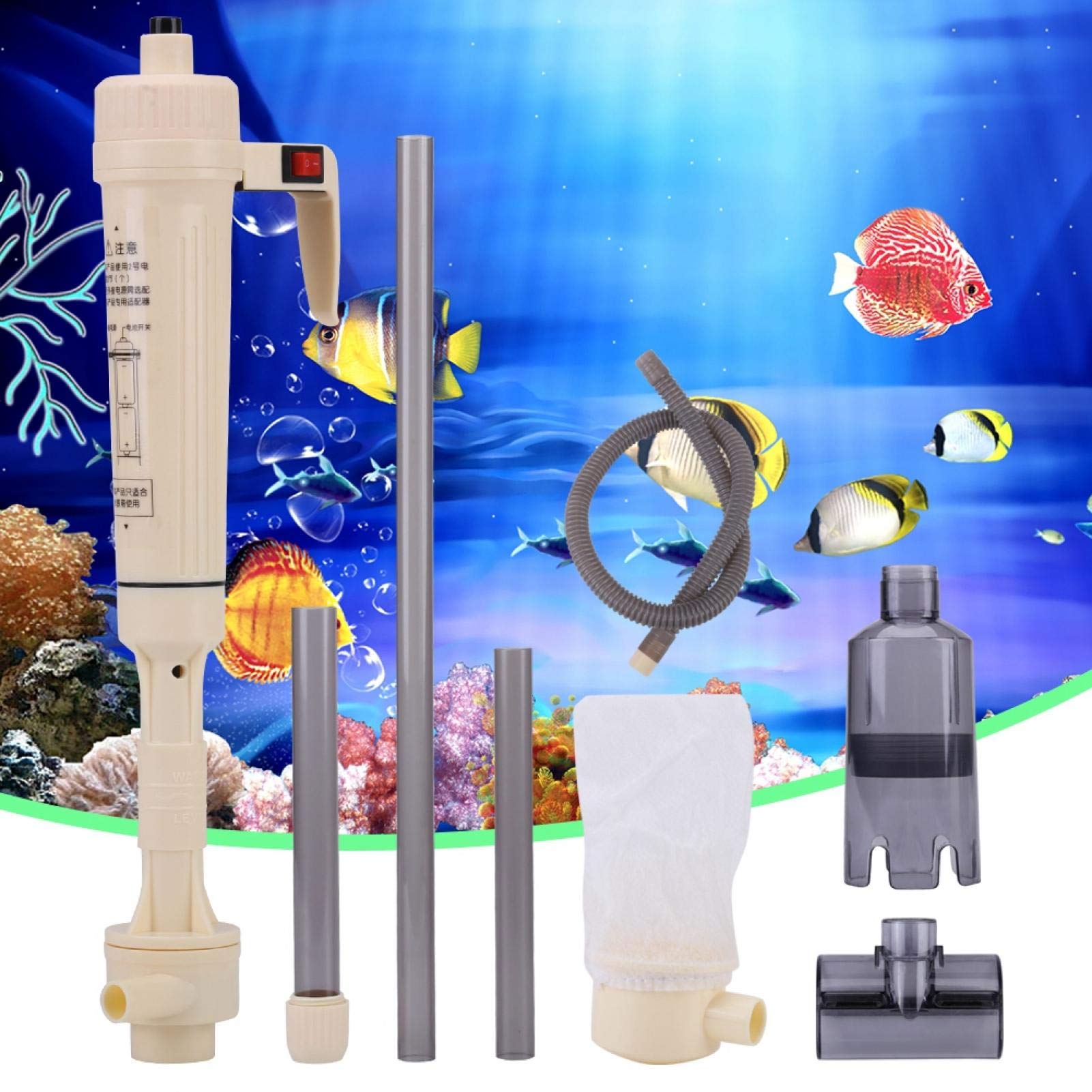 Battery-Operated Aquarium Gravel Vacuum Cleaner - Electric Water Changer for Fish Tank Maintenance | Perfect for Cleaning Sand, Debris & Water Changes in Home Aquariums