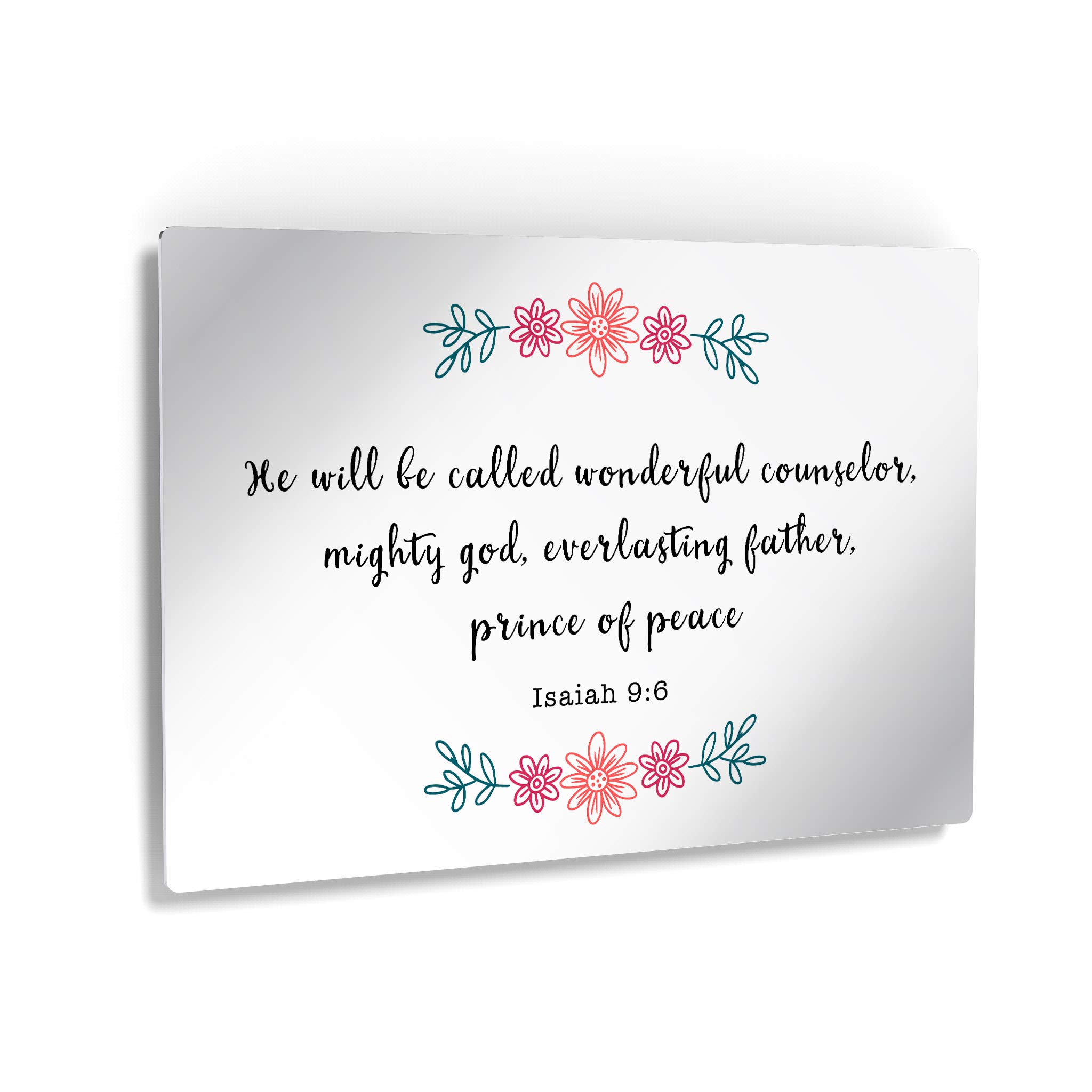 Smile Art Design Isaiah 9:6 Scripture Wall Art - Christian Metal Print Bible Verse Decor with 'Wonderful Counselor, Mighty God' Quote - Ready to Hang 24x36 - Perfect for Home, Church & Office Inspiration