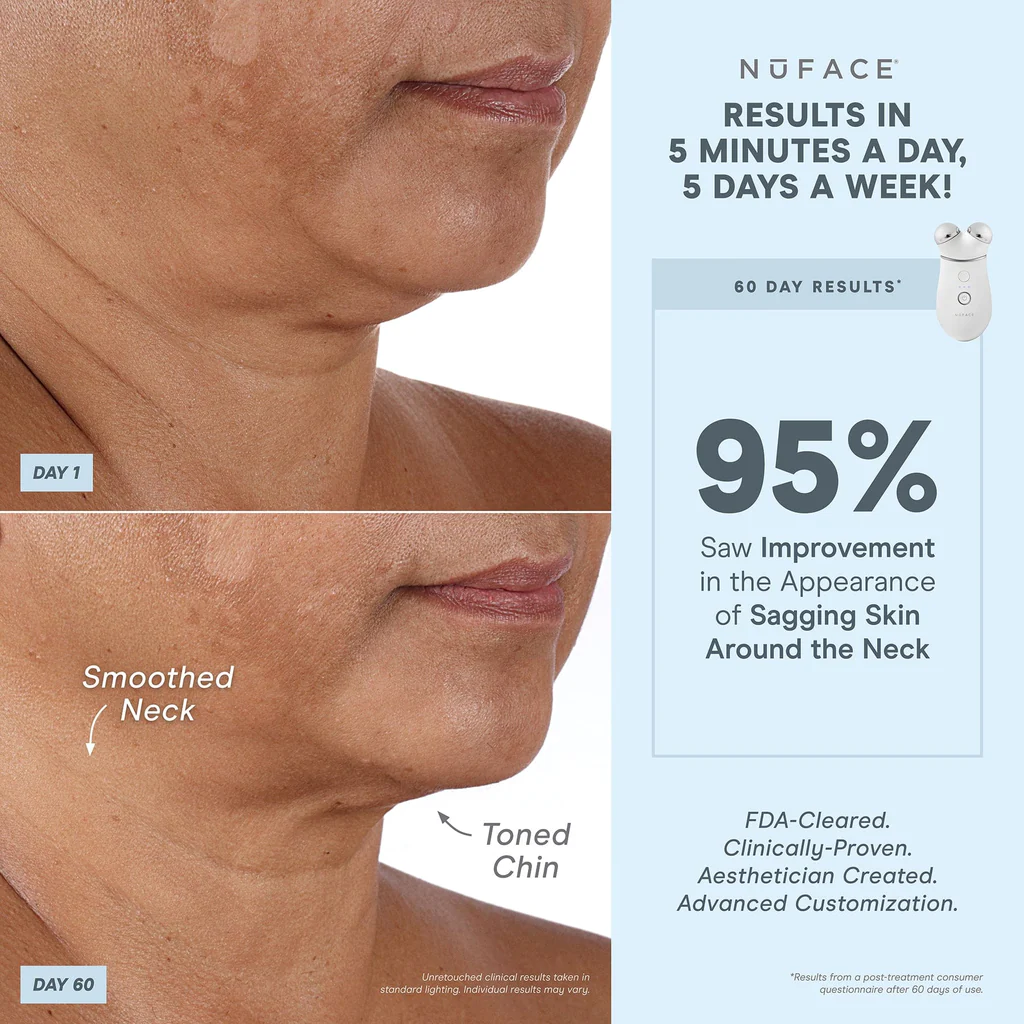 NuFACE Trinity Facial Toning Device Complete Set - Anti-Aging Microcurrent Therapy with Wrinkle Reducer & Lip/Eye Attachments for Glowing Skin | At-Home Spa Treatment & Professional Skincare Routine