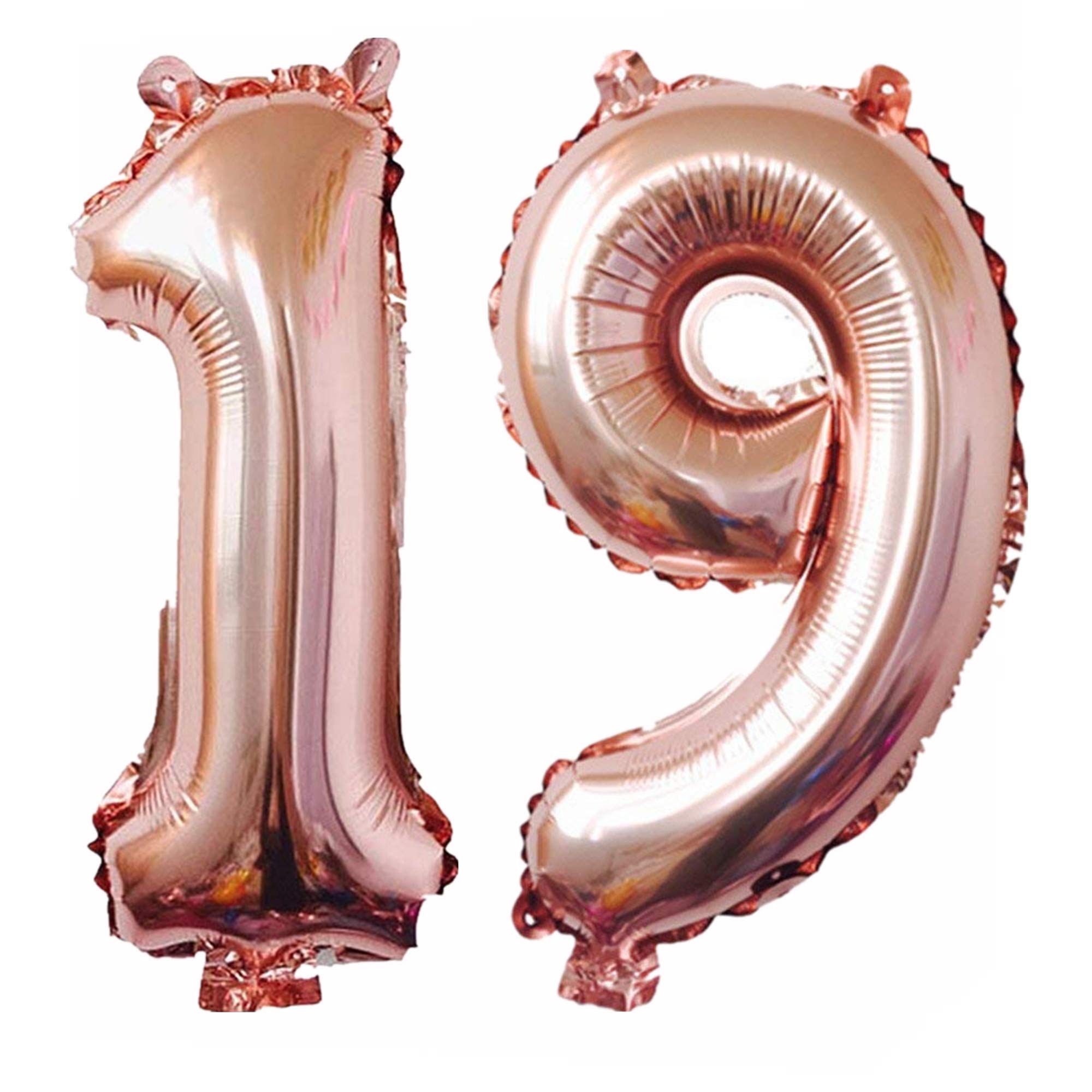 19th Birthday Party Decorations - Jumbo Rose Gold Foil Balloons Set for Sweet 19 Celebrations, Anniversaries & Graduations | Perfect for Birthday Parties, Milestone Events & Special Occasions