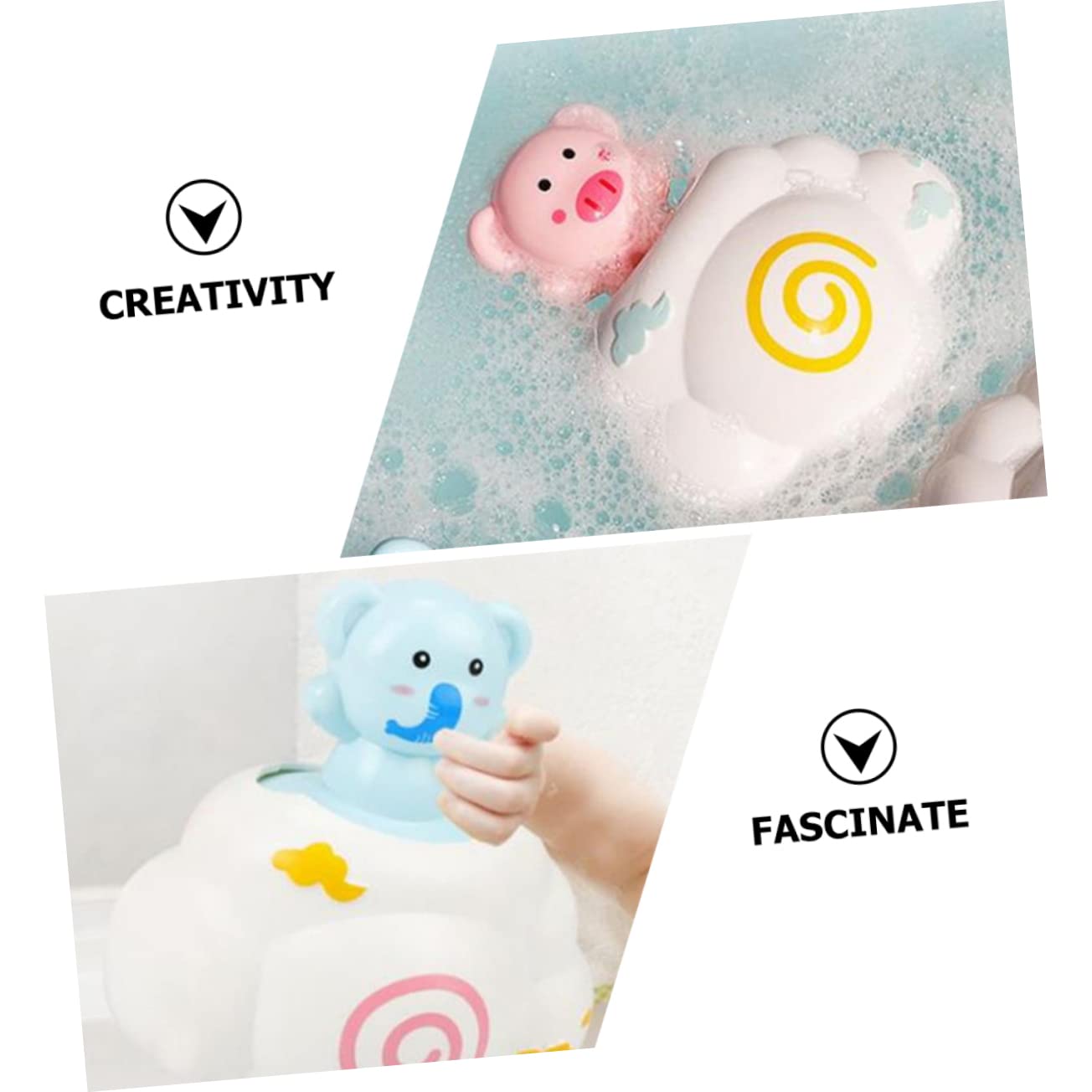 HEMOTON 6-Piece Bath Toys Set for Kids - Fun Water Wheel Shower & Bathtub Toys for Toddlers - BPA-Free Plastic Bathing Toys for Sensory Play and Early Learning (Ideal for Bath Time Fun & Water Play Activities)